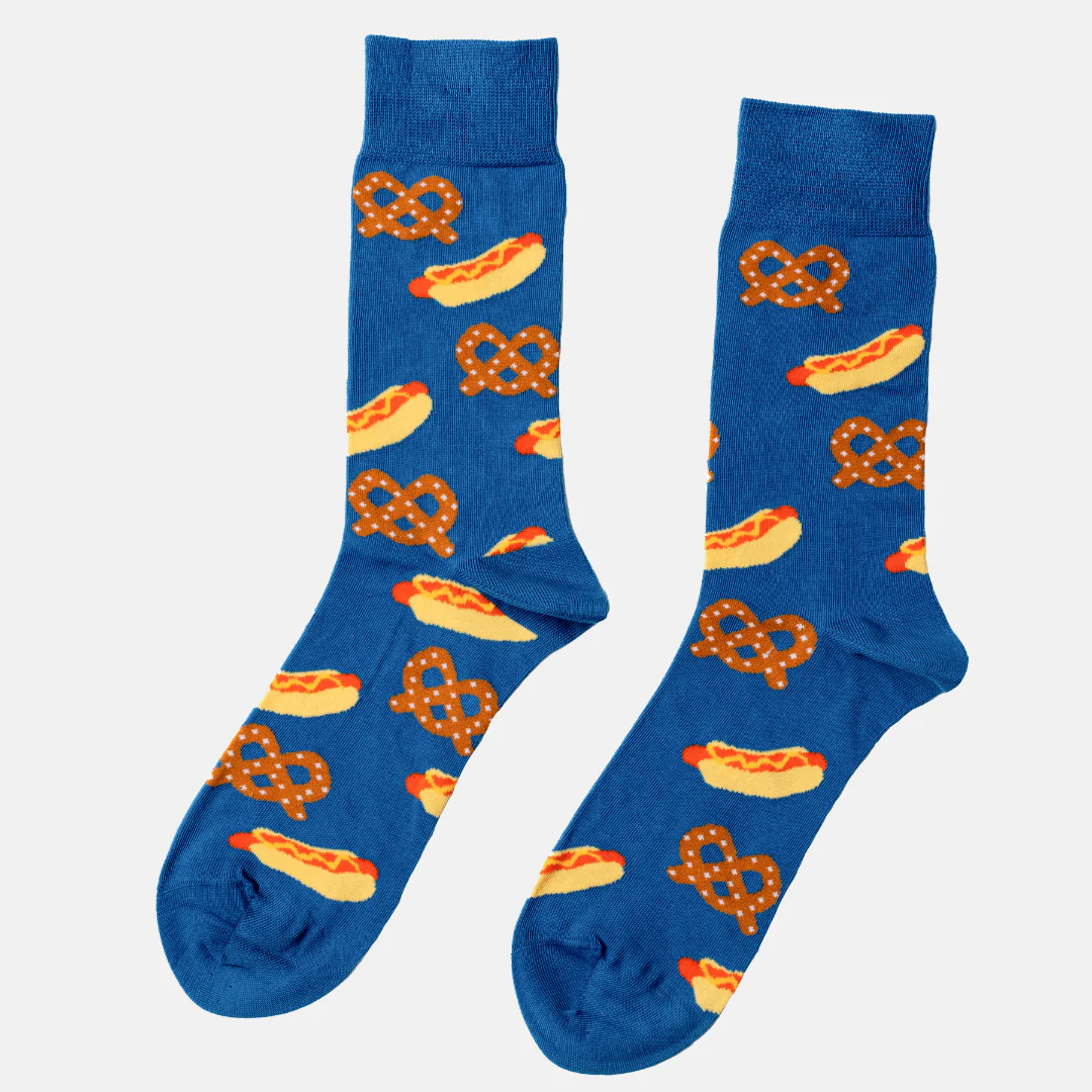 Hot Dog & Pretzel Large Crew Socks