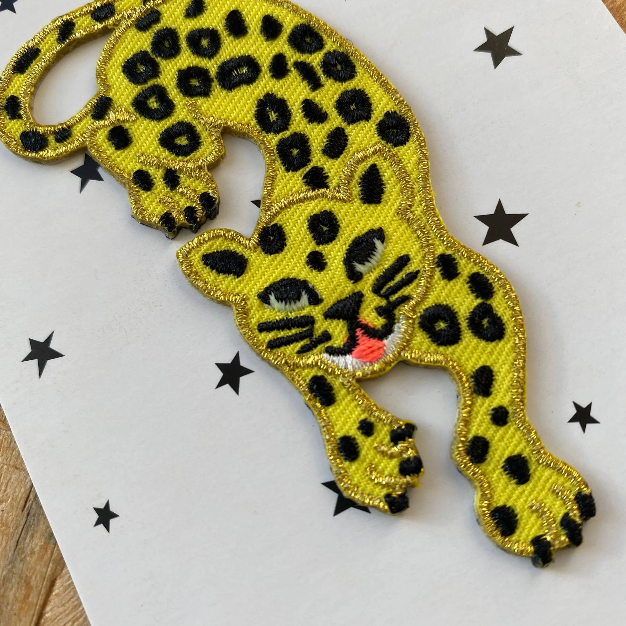 Iron on Patch - Leaping Leopard - Image 2