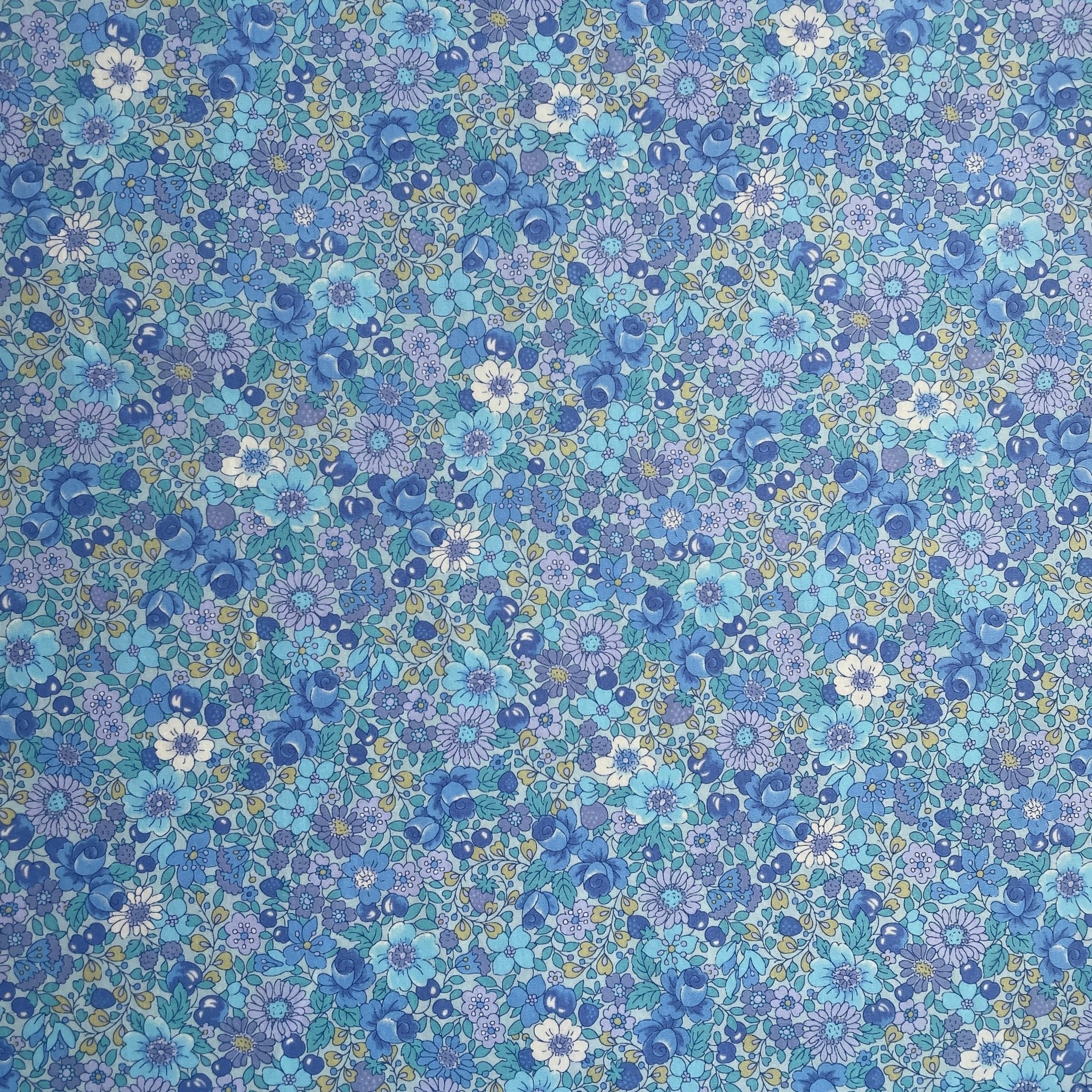 Japanese Cotton Sheeting / Cheerful Floral / Blueberry - Image 2