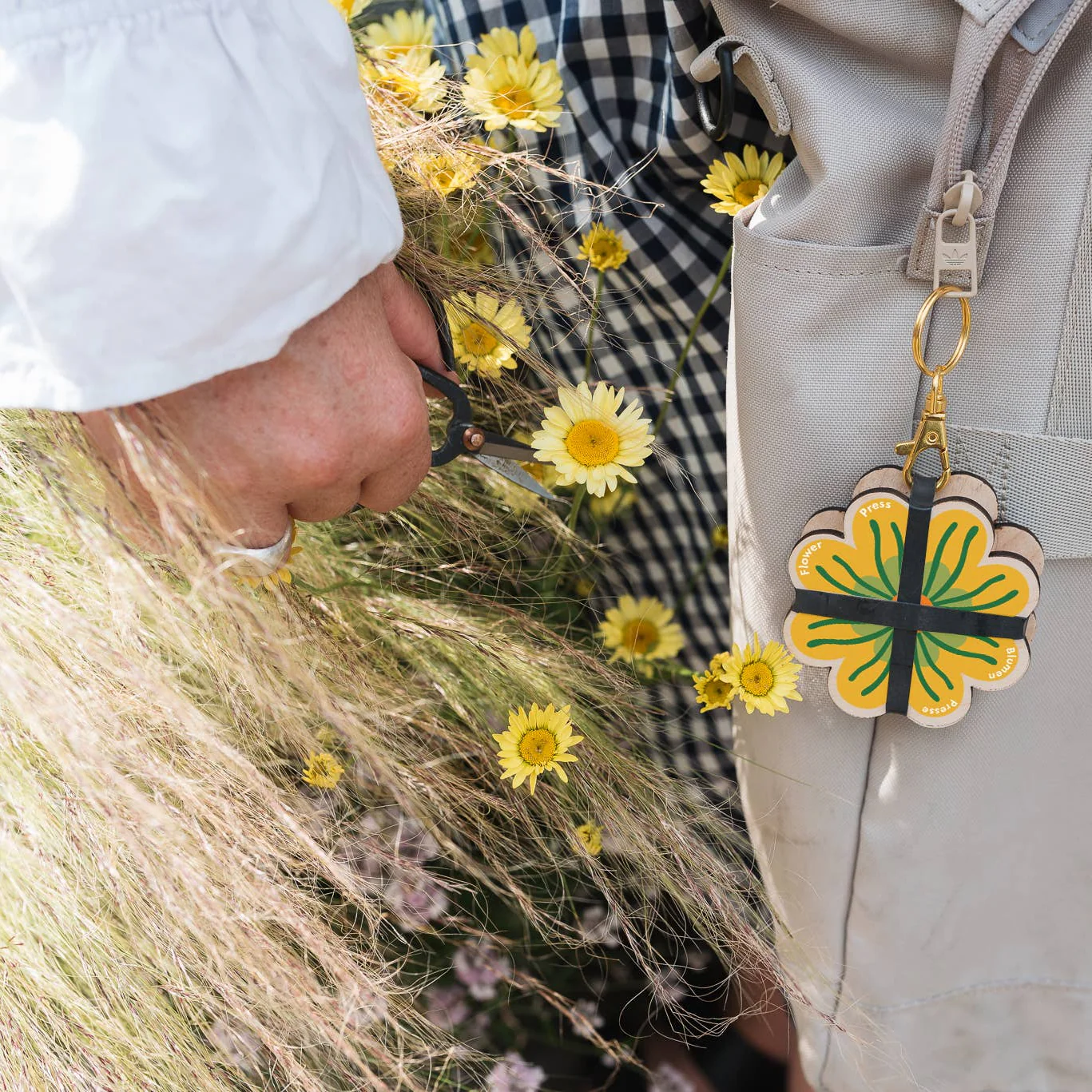 Keyring Flower Press - Greens & Yellows - Image 2