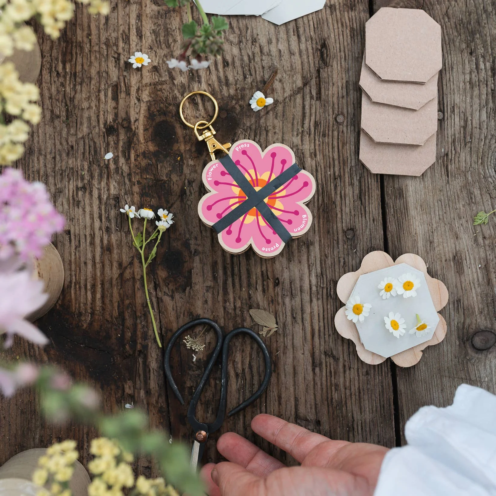 Keyring Flower Press - Oranges & Pinks - Image 4