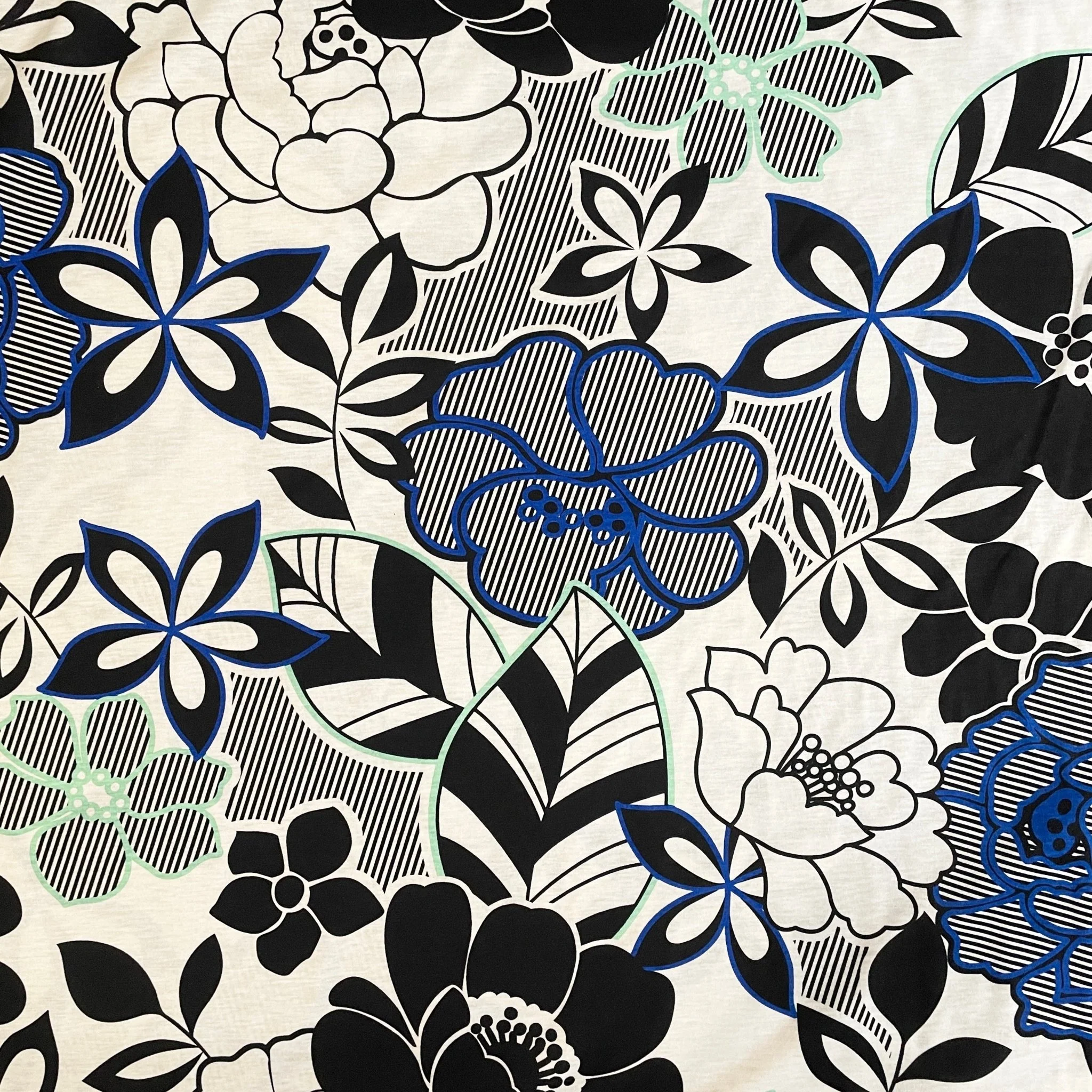 Deadstock White Floral Print Jersey - Image 3