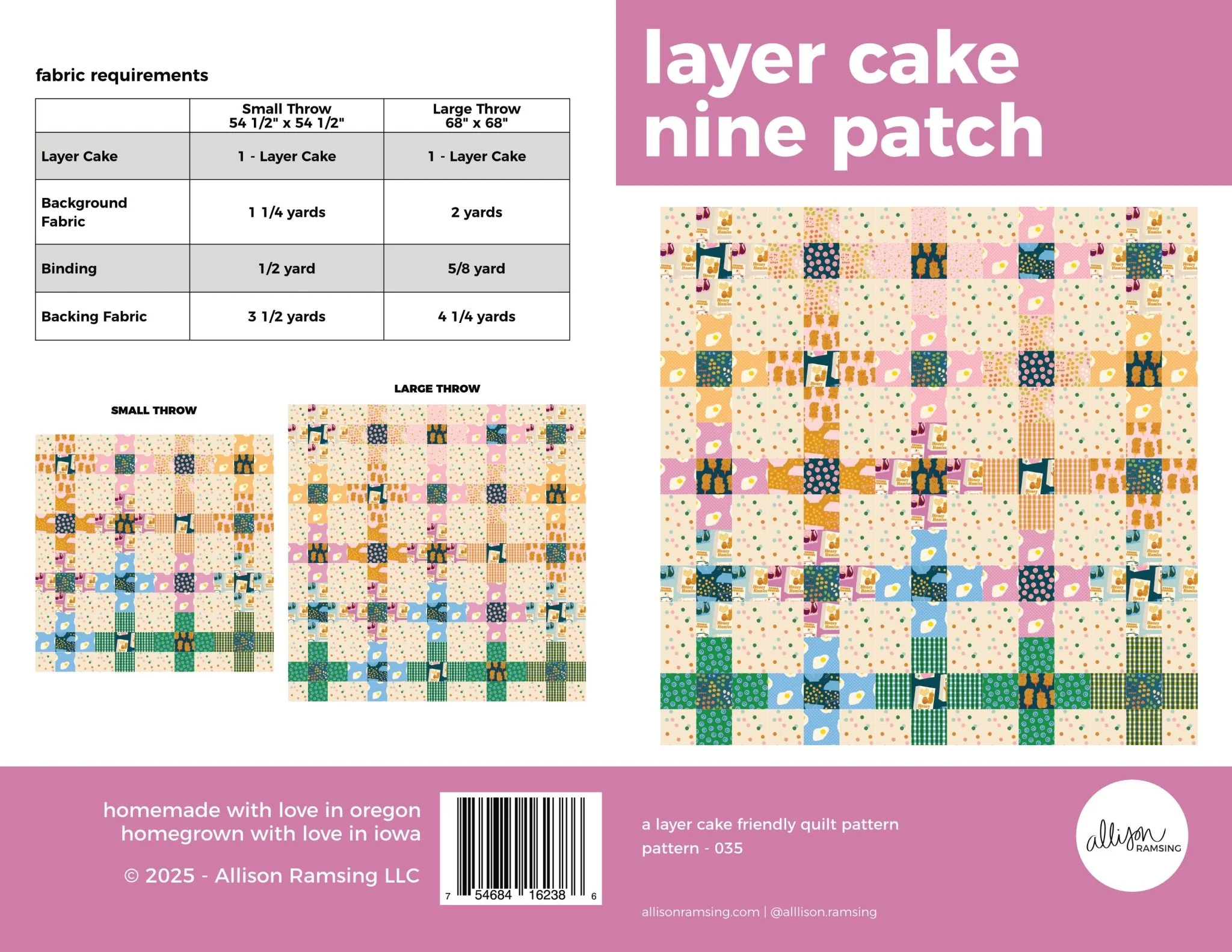 Layer Cake Nine Patch / Printed Quilt Pattern - Image 2