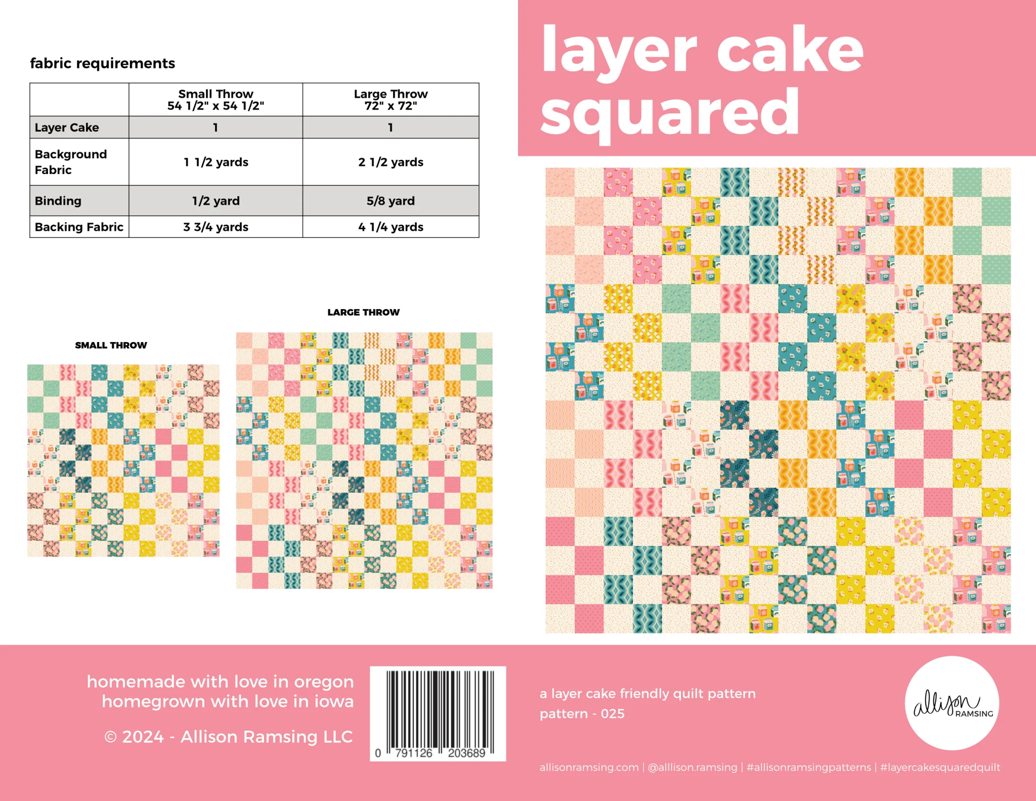 Layer Cake Squared / Printed Quilt Pattern - Image 2