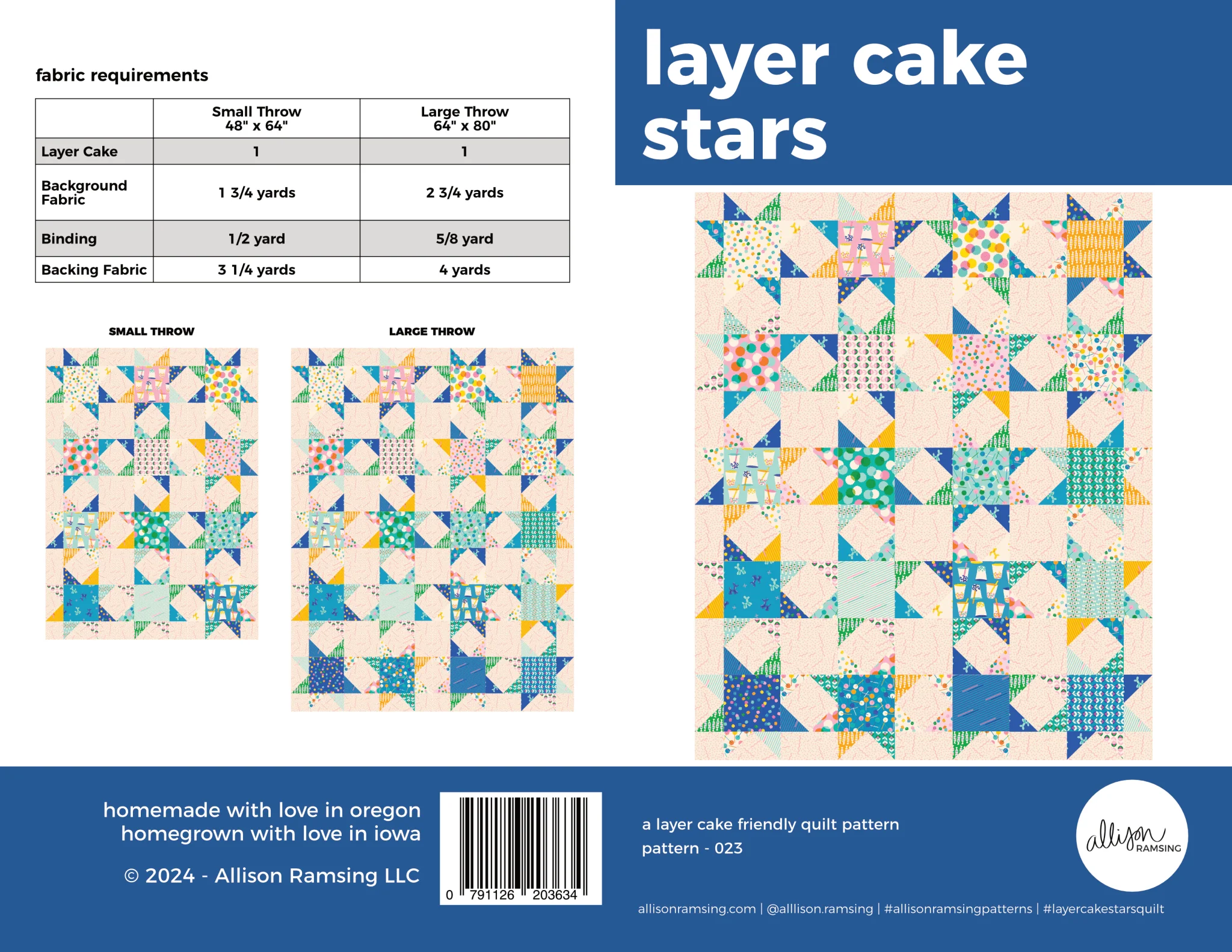 Layer Cake Stars / Printed Quilt Pattern - Image 2