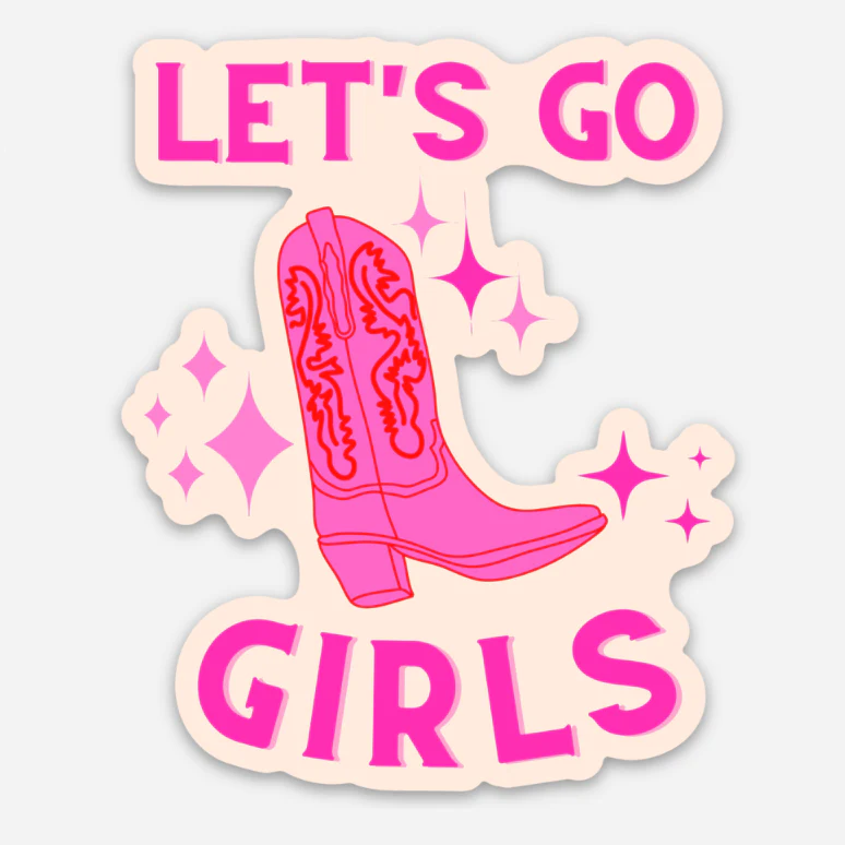 Let's Go Girls Pink Boot Sticker