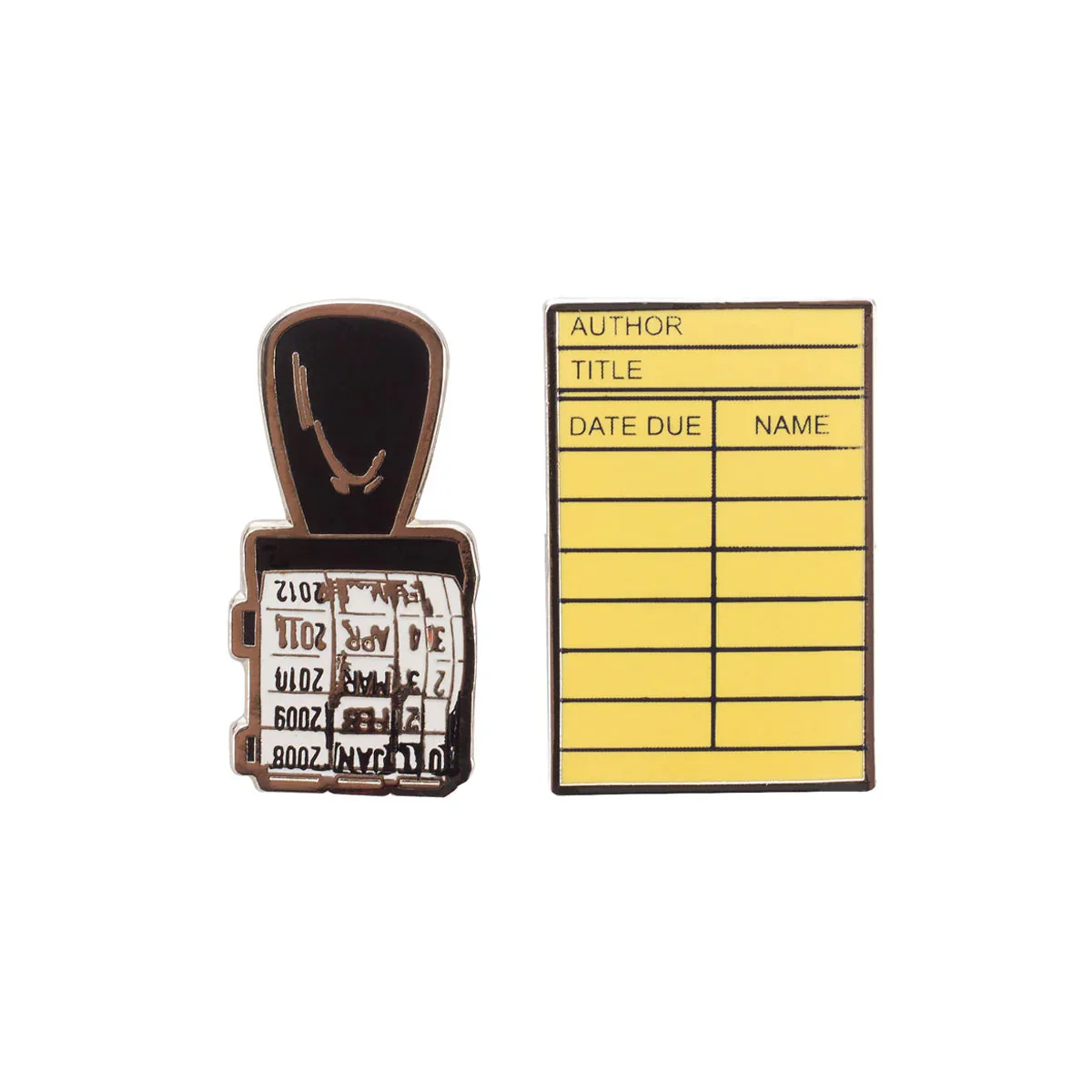 Library Card and Stamp Enamel Pin