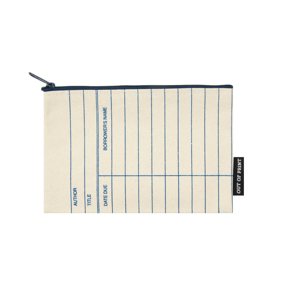 Library Card Natural Zipper Pouch