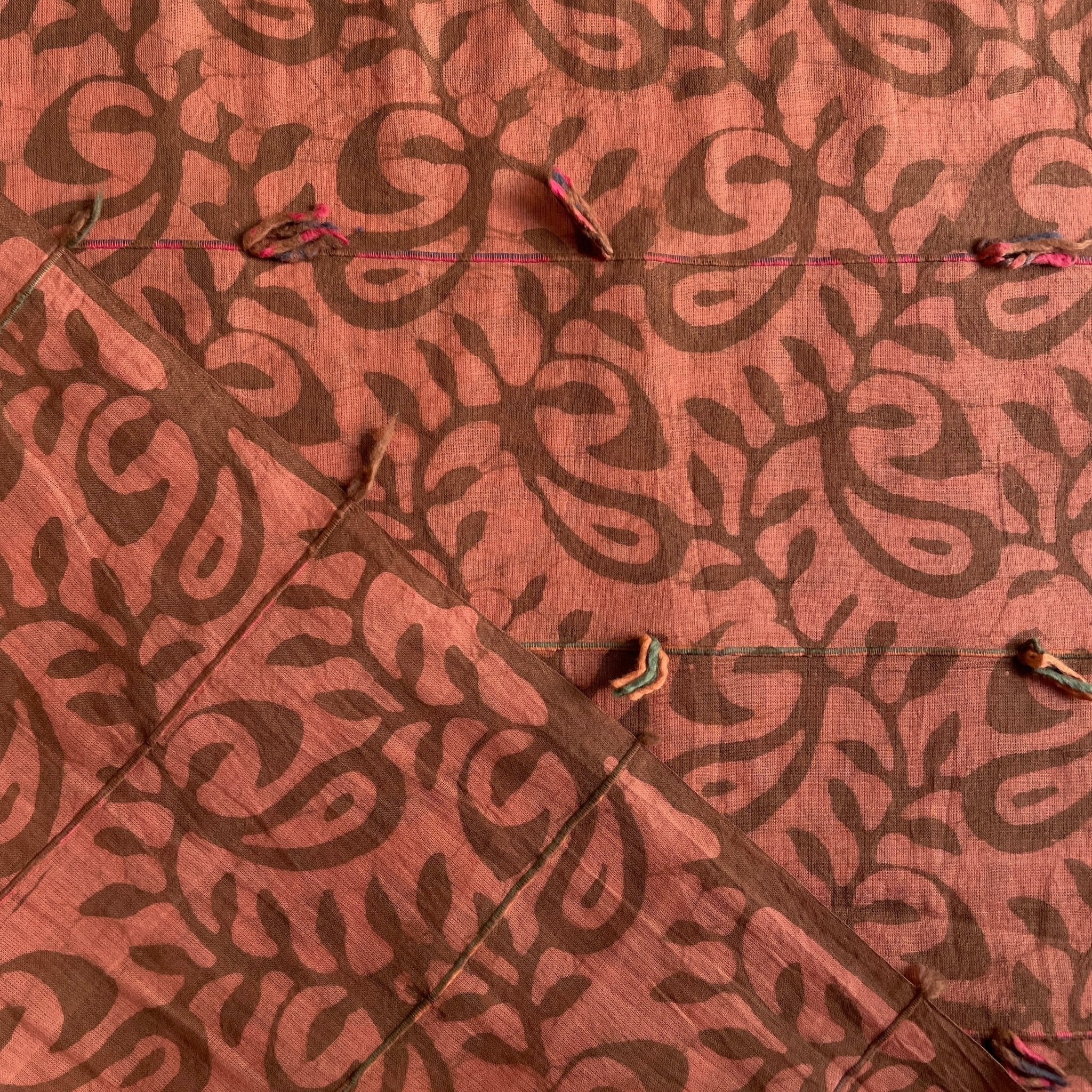 Lightweight Block Print With Knotted Yarn / Spice