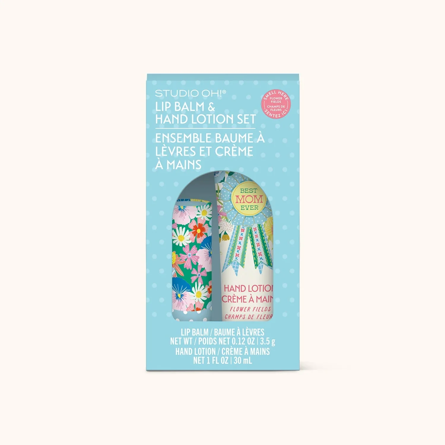 Lip Balm & Hand Lotion Set / Best Mom Ever / Flower Fields