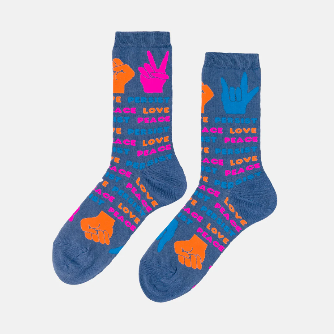 Love Peace Persist Small Crew Socks