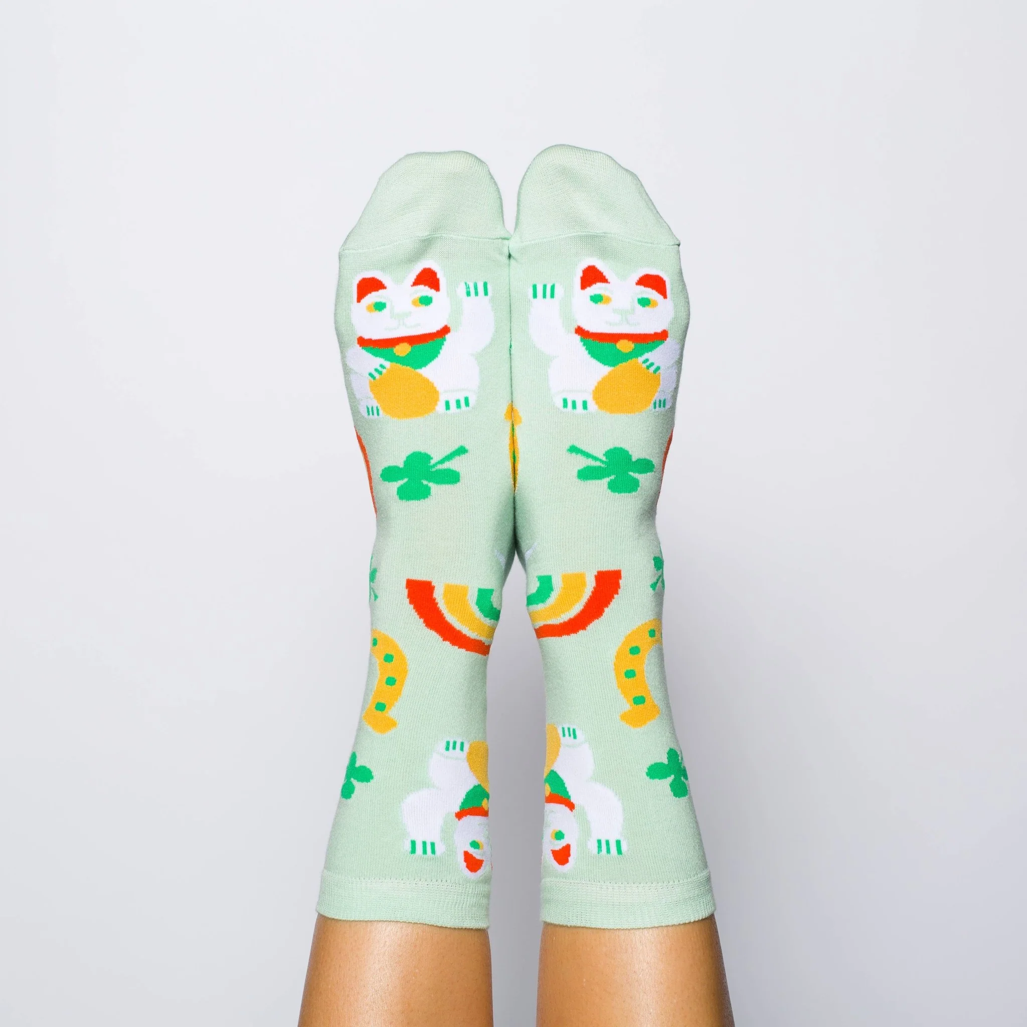 Lucky Cat & Clover Small Crew Socks - Image 2