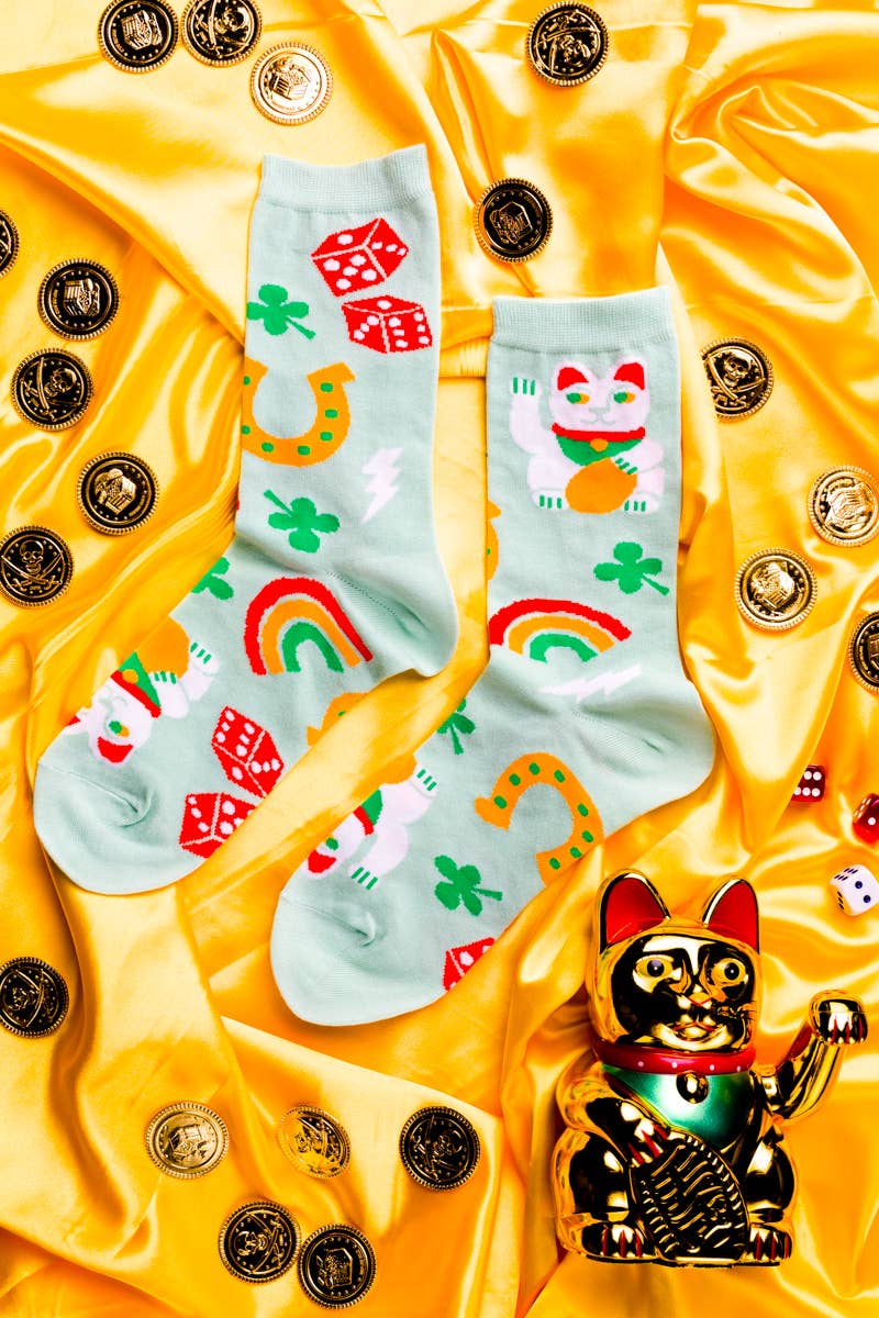 Lucky Cat & Clover Small Crew Socks - Image 3