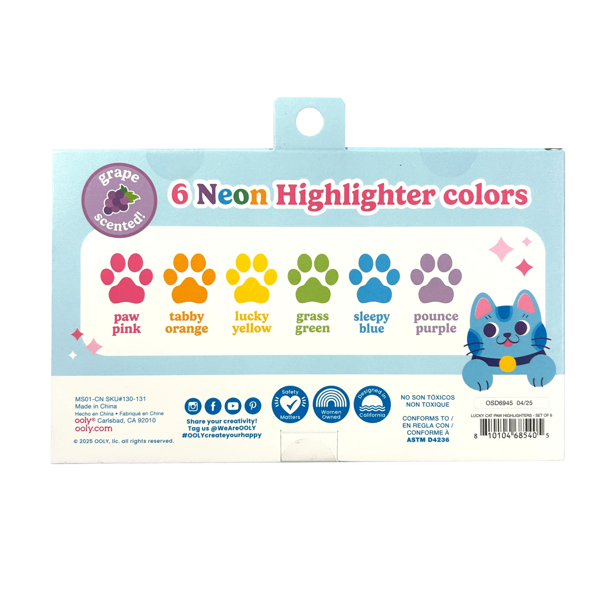 Lucky Cat Paw: Neon Highlighters - Berry Scent (Set of 6) - Image 6