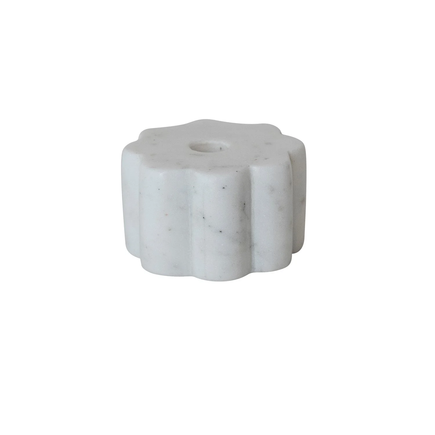 White Marble Scalloped Taper Holder - Image 2