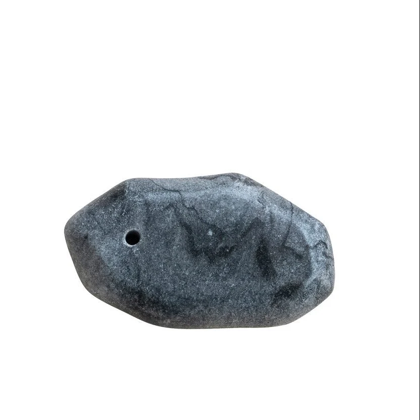 Travertine Incense Holder / Dark Gray