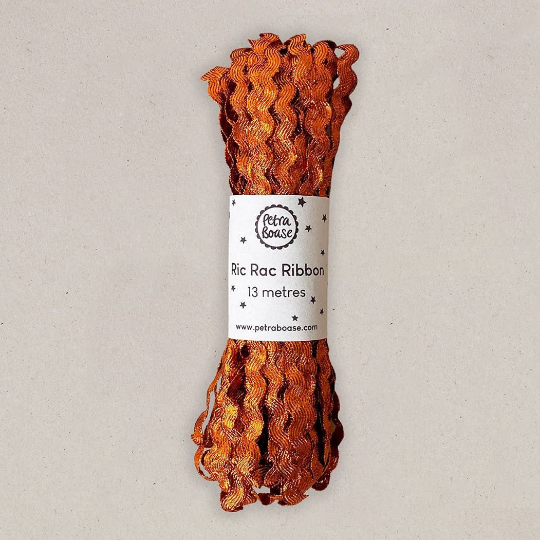 Metallic Ric Rac Ribbon 15 yards / Topaz Orange