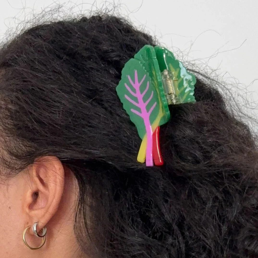 Midi Rainbow Chard Hair Claw - Image 2
