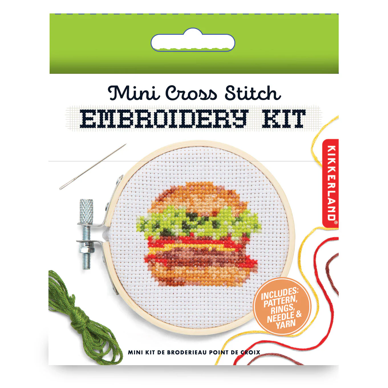 Mini Cross Stitch Embroidery Kit / Burger