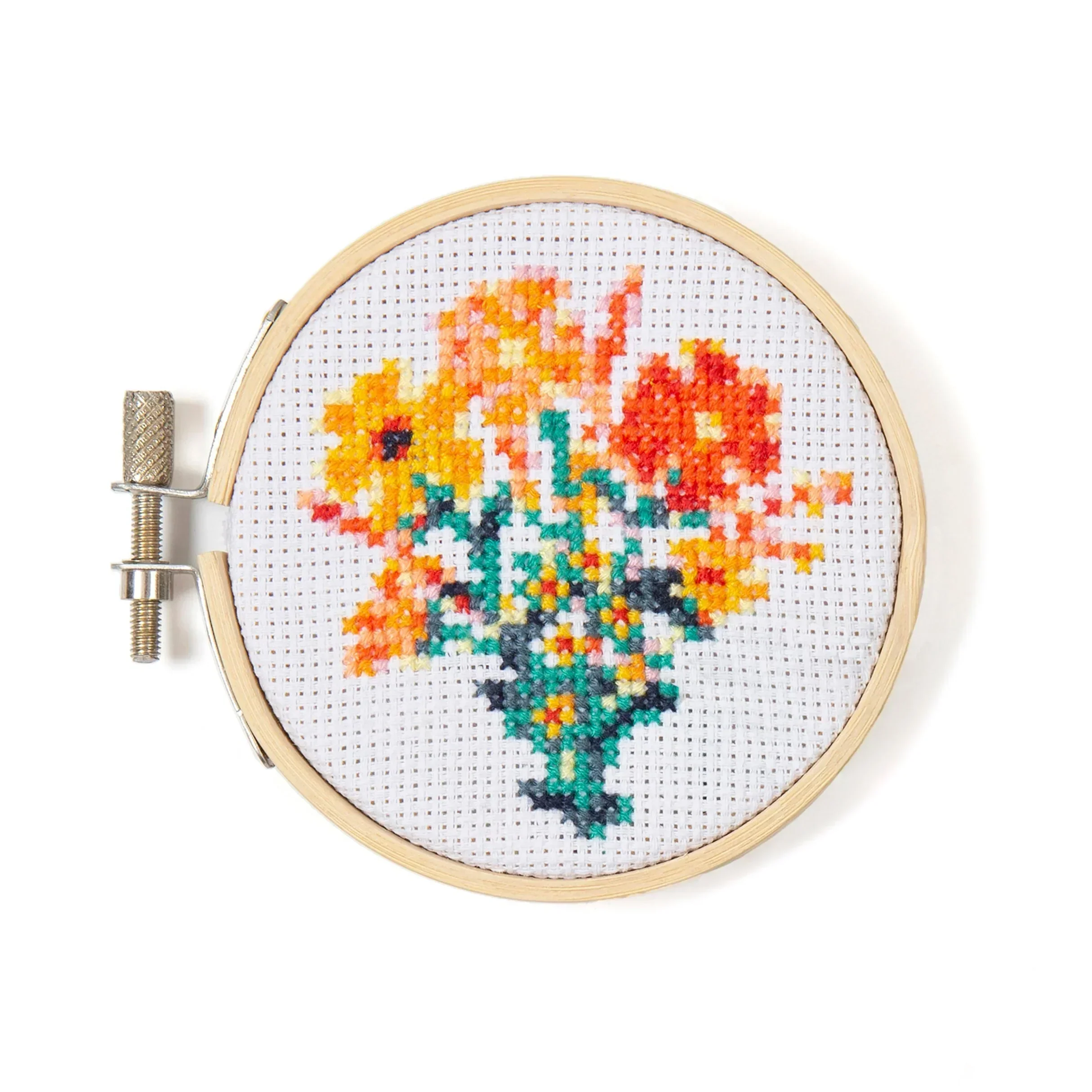 Mini Cross Stitch Embroidery Kit / Flowers