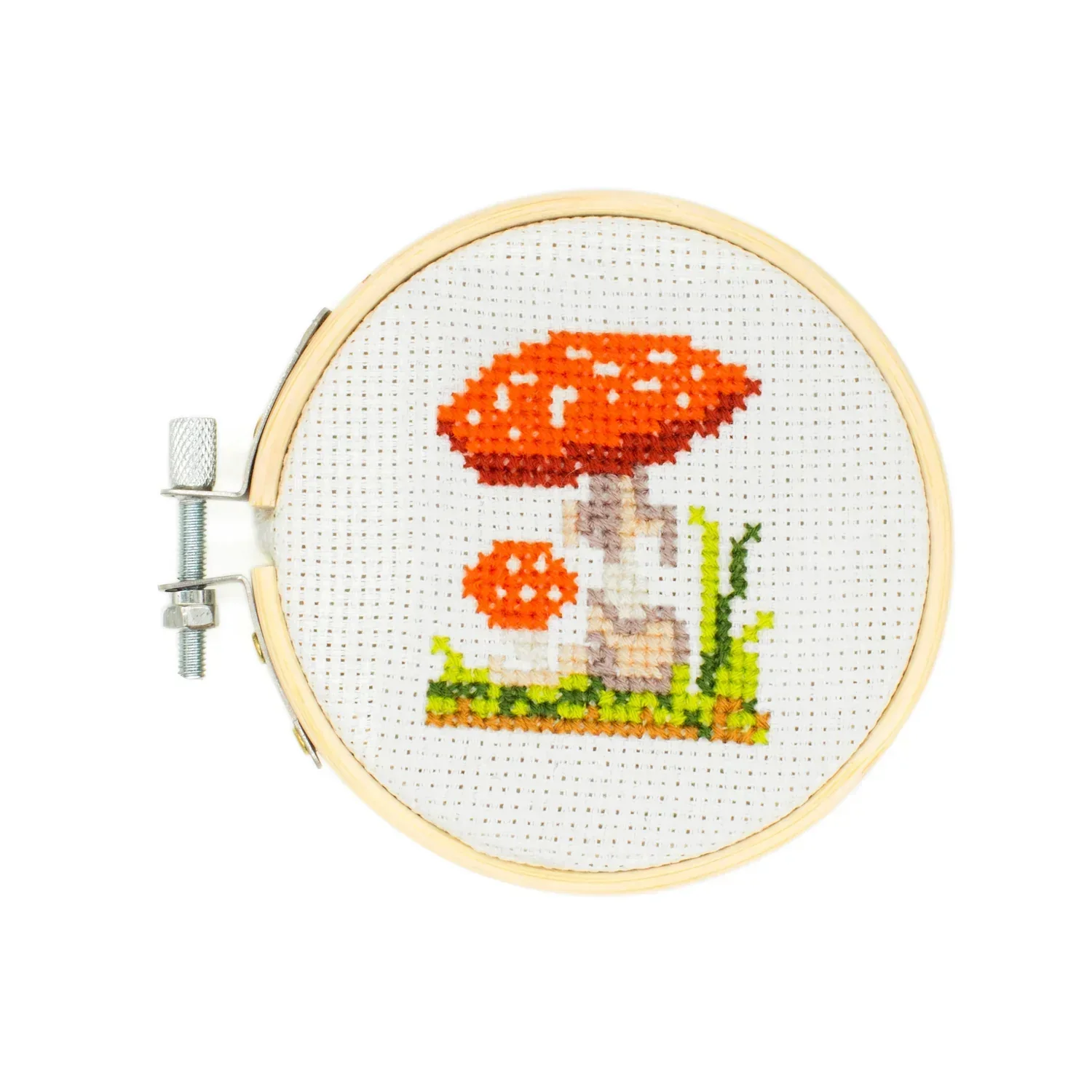 Mini Cross Stitch Embroidery Kit / Mushroom