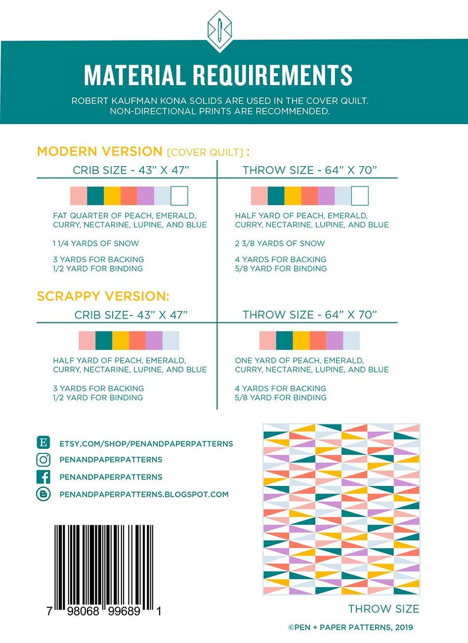 Pen and Paper Patterns / Mod Diamond Quilt - Image 2