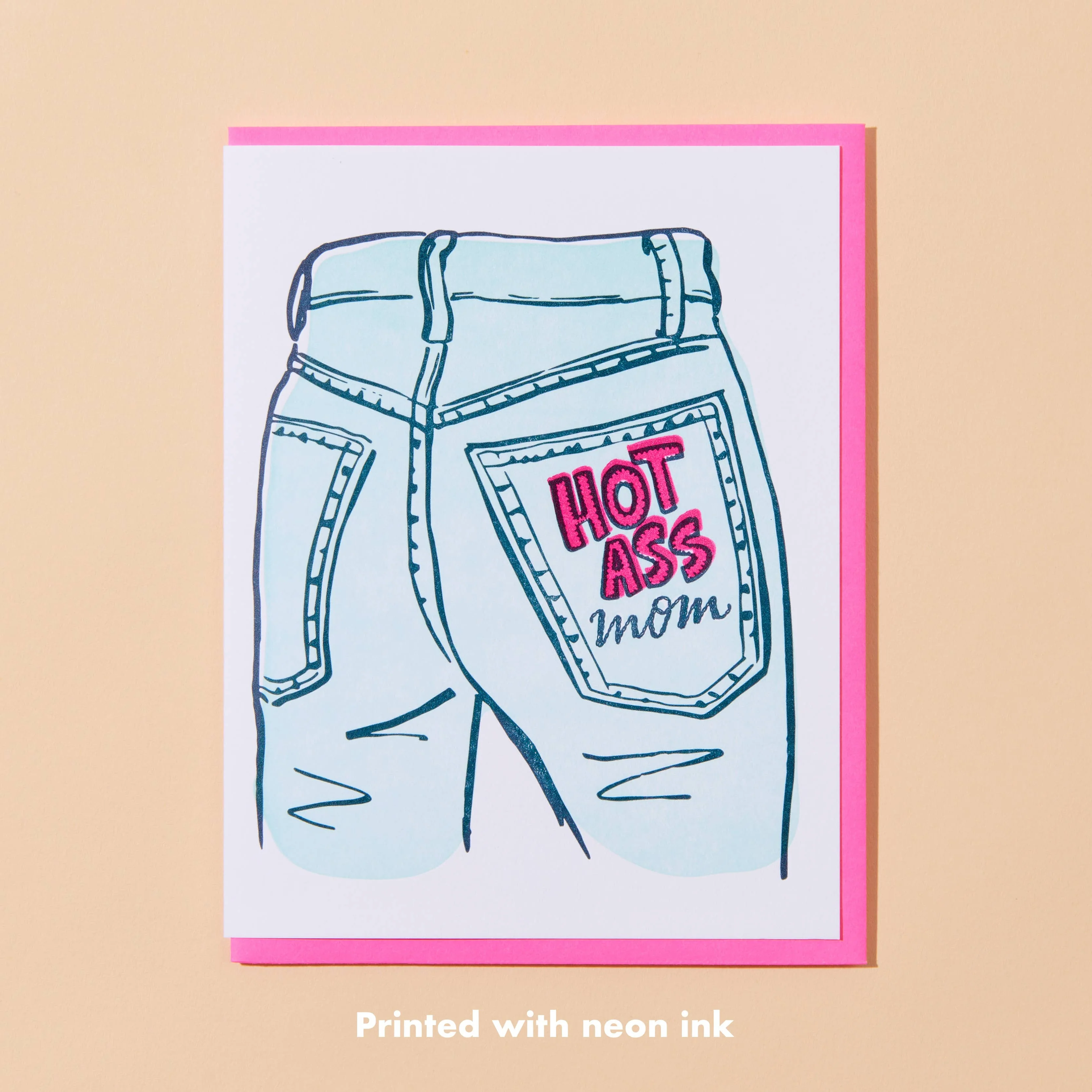 Mom Jeans Letterpress Greeting Card