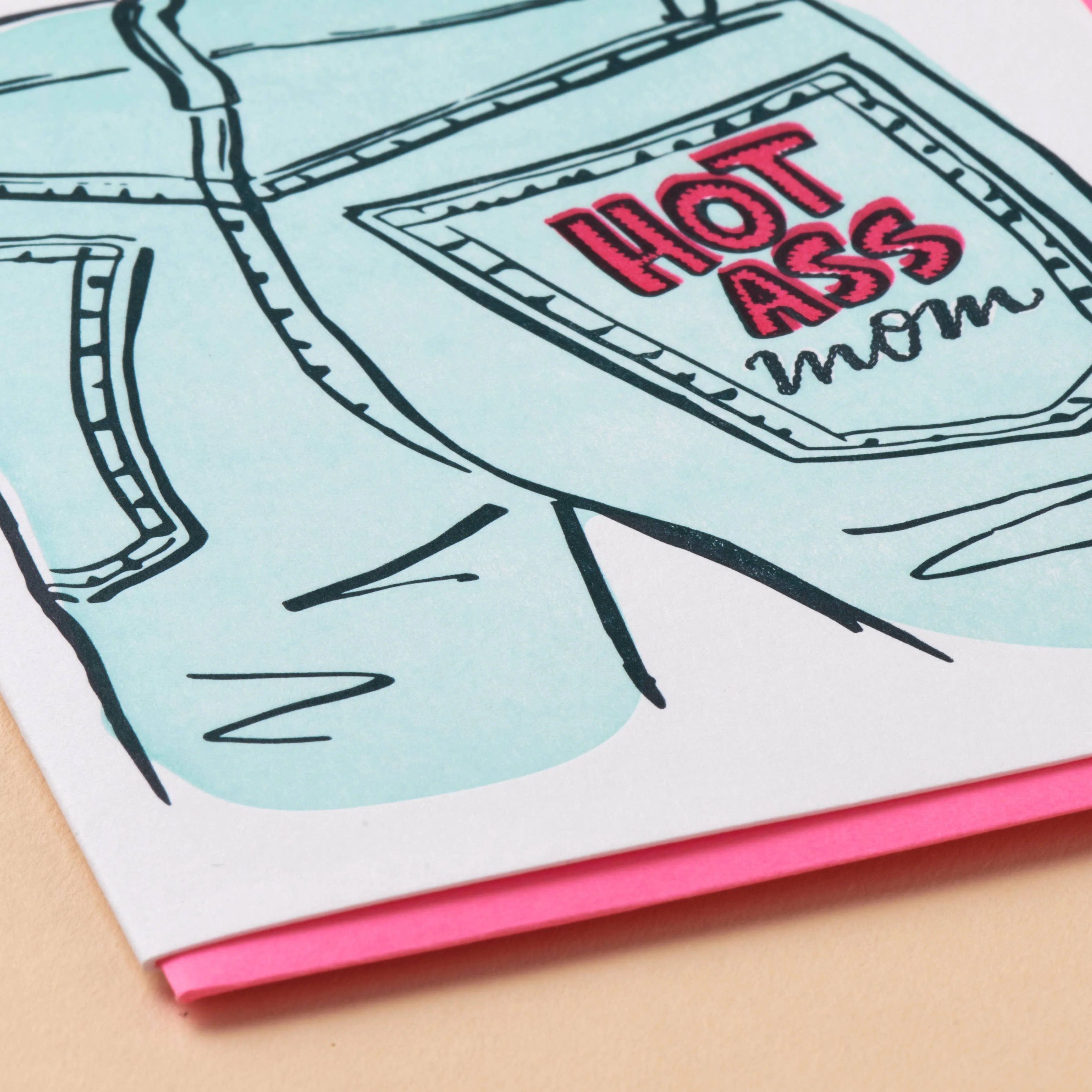 Mom Jeans Letterpress Greeting Card - Image 2