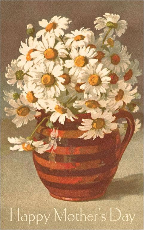 Mother's Day Postcards / Bouquet of Daisies in Earthenware Pitcher