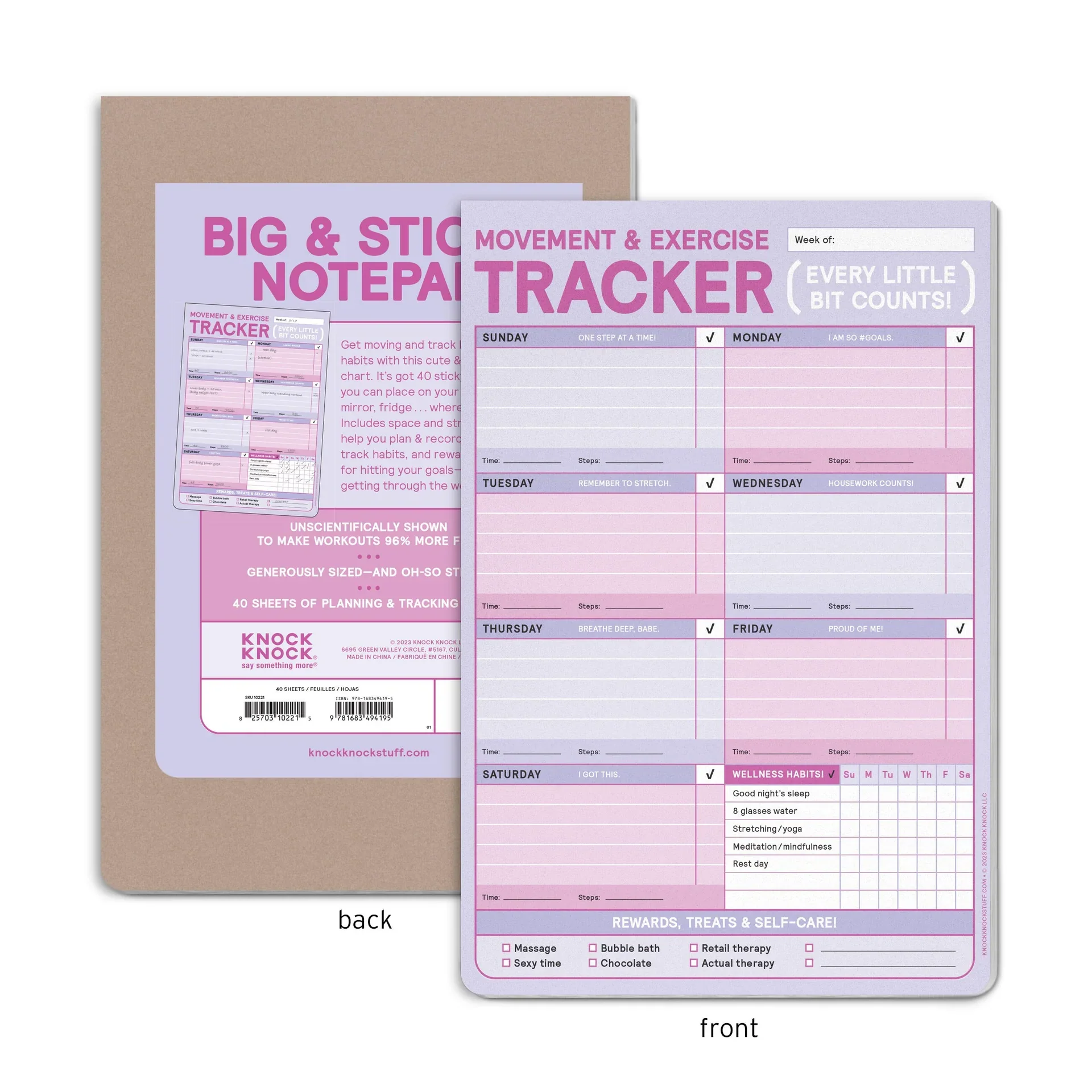 Movement & Exercise Tracker Big & Sticky Notepad - Image 4