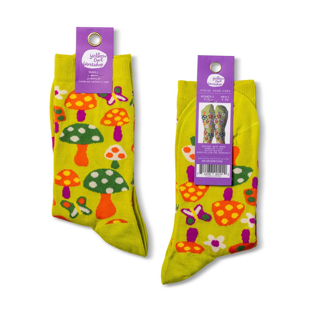 Mushroom Butterfly Small Crew Socks - Image 2