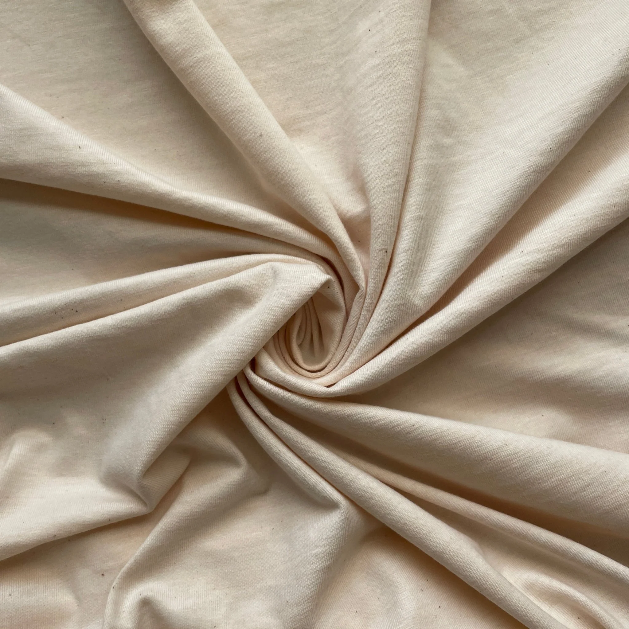Natural Faint Stripe Cotton Jersey Knit