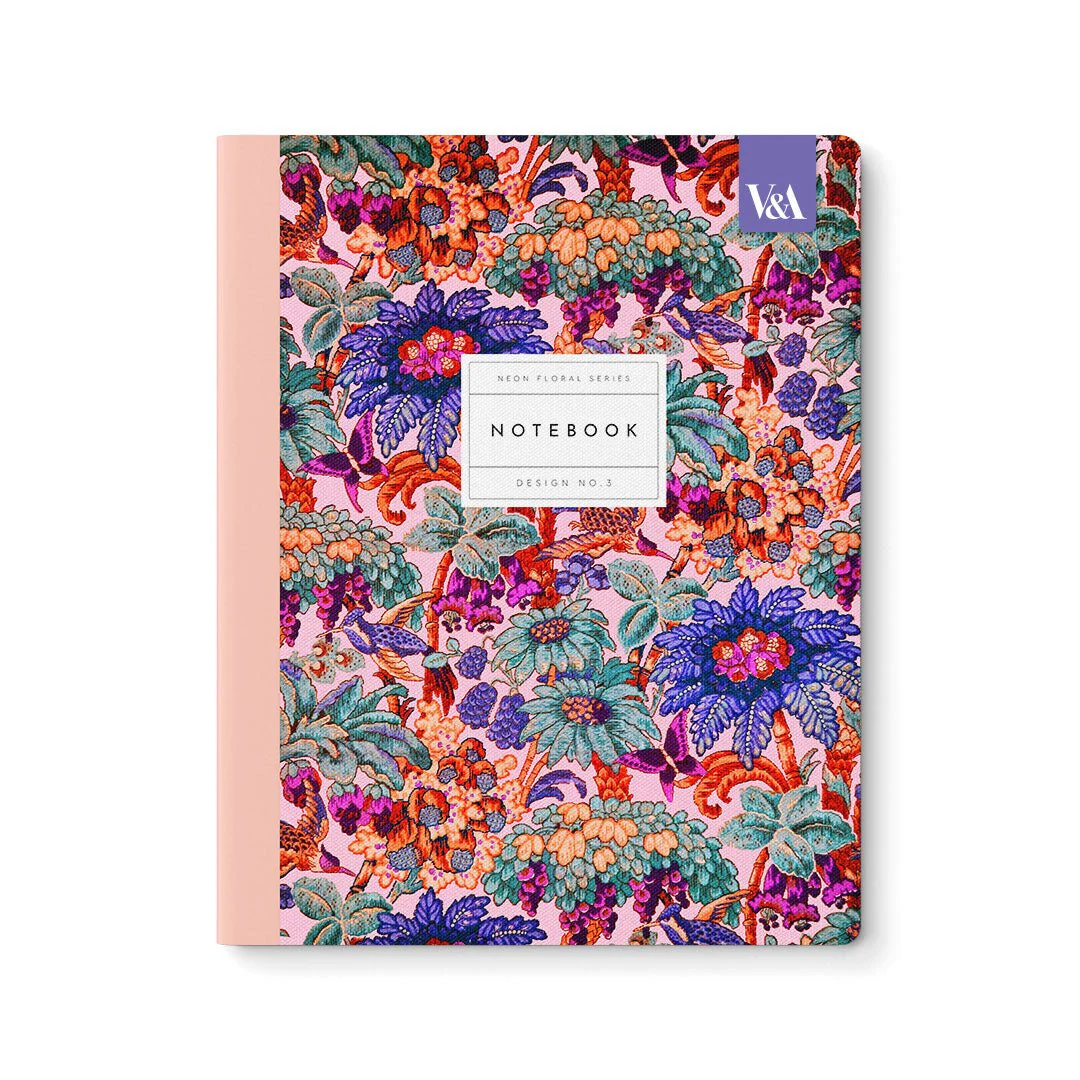 Neon Floral Coral Notebook