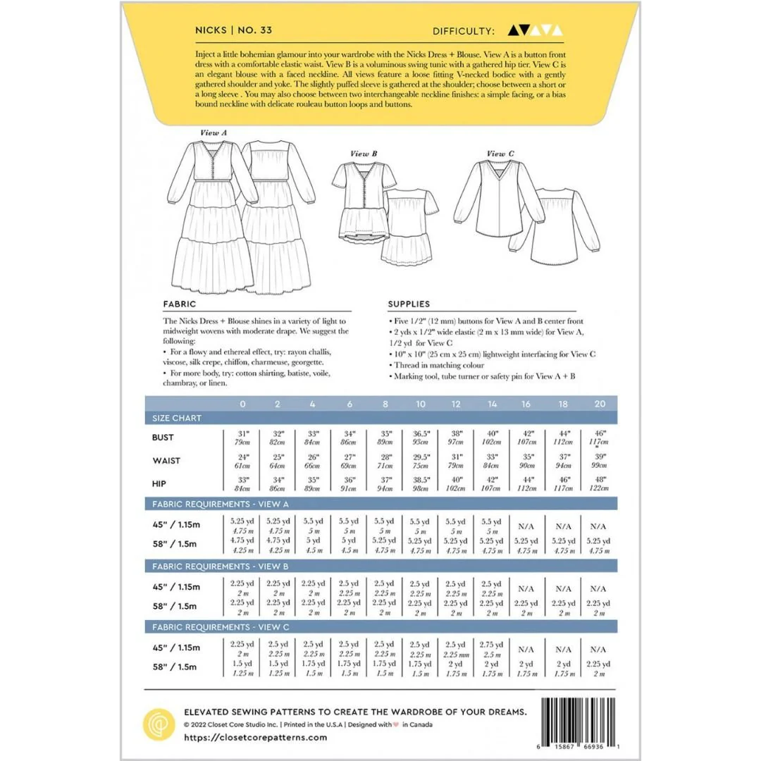 Nicks Dress and Blouse / Printed Pattern - Image 2