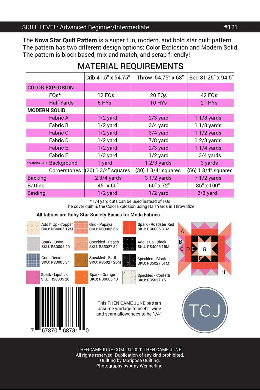 Then Came June / Nova Star Quilt Pattern - Image 2