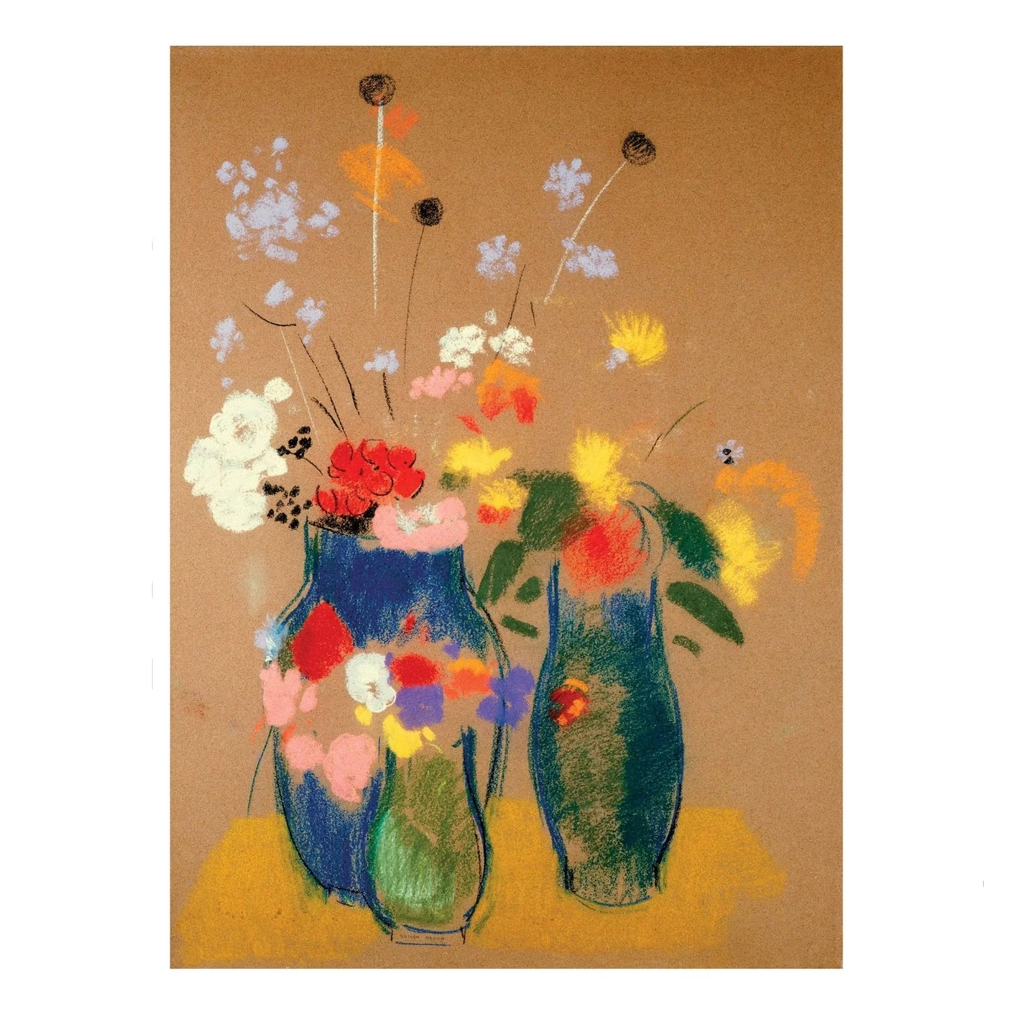 Odilon Redon: Three Vases of Flowers Birthday Card