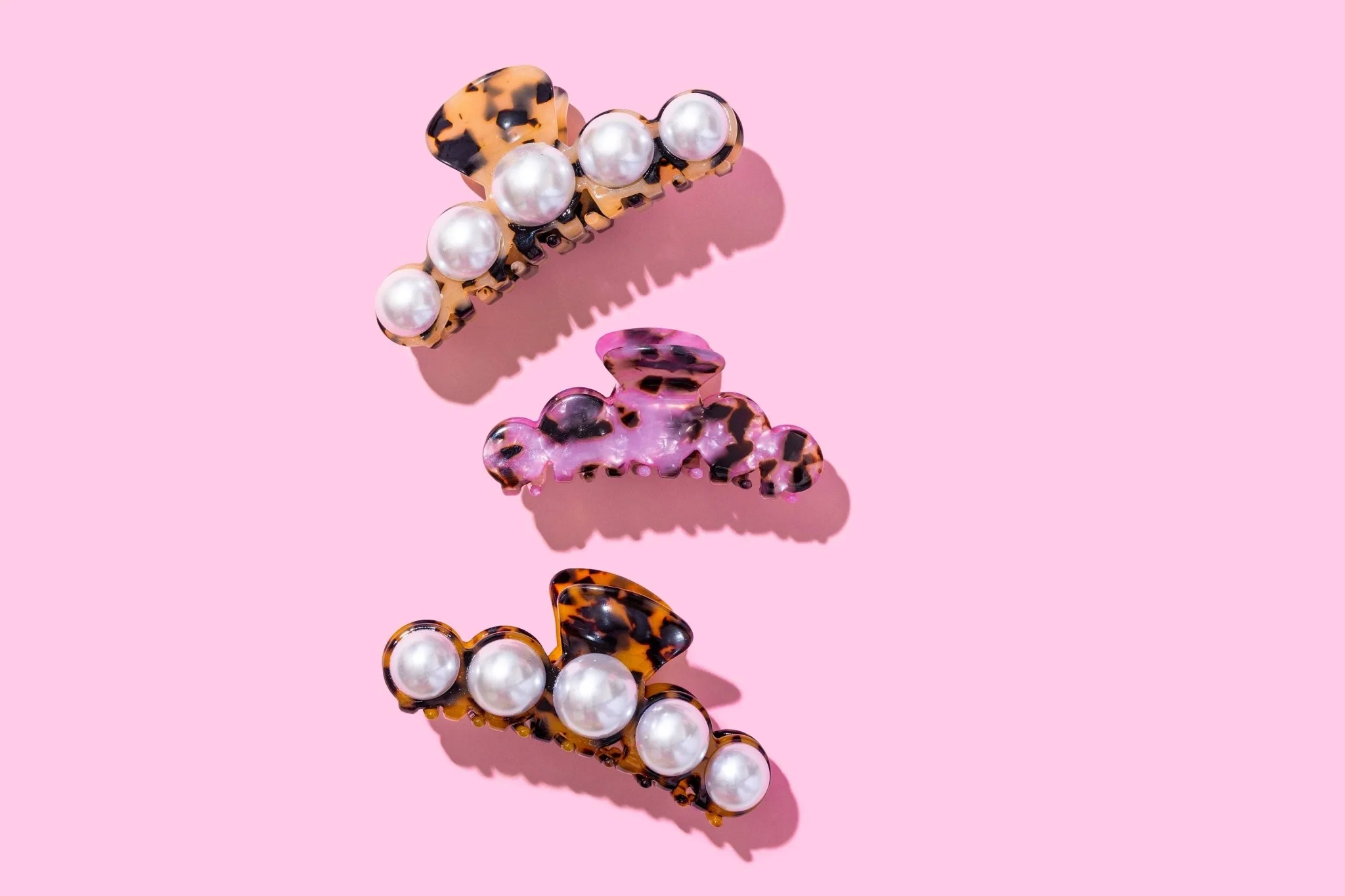 Medium Claw Hair Clip / Pink Tortoise - Image 3