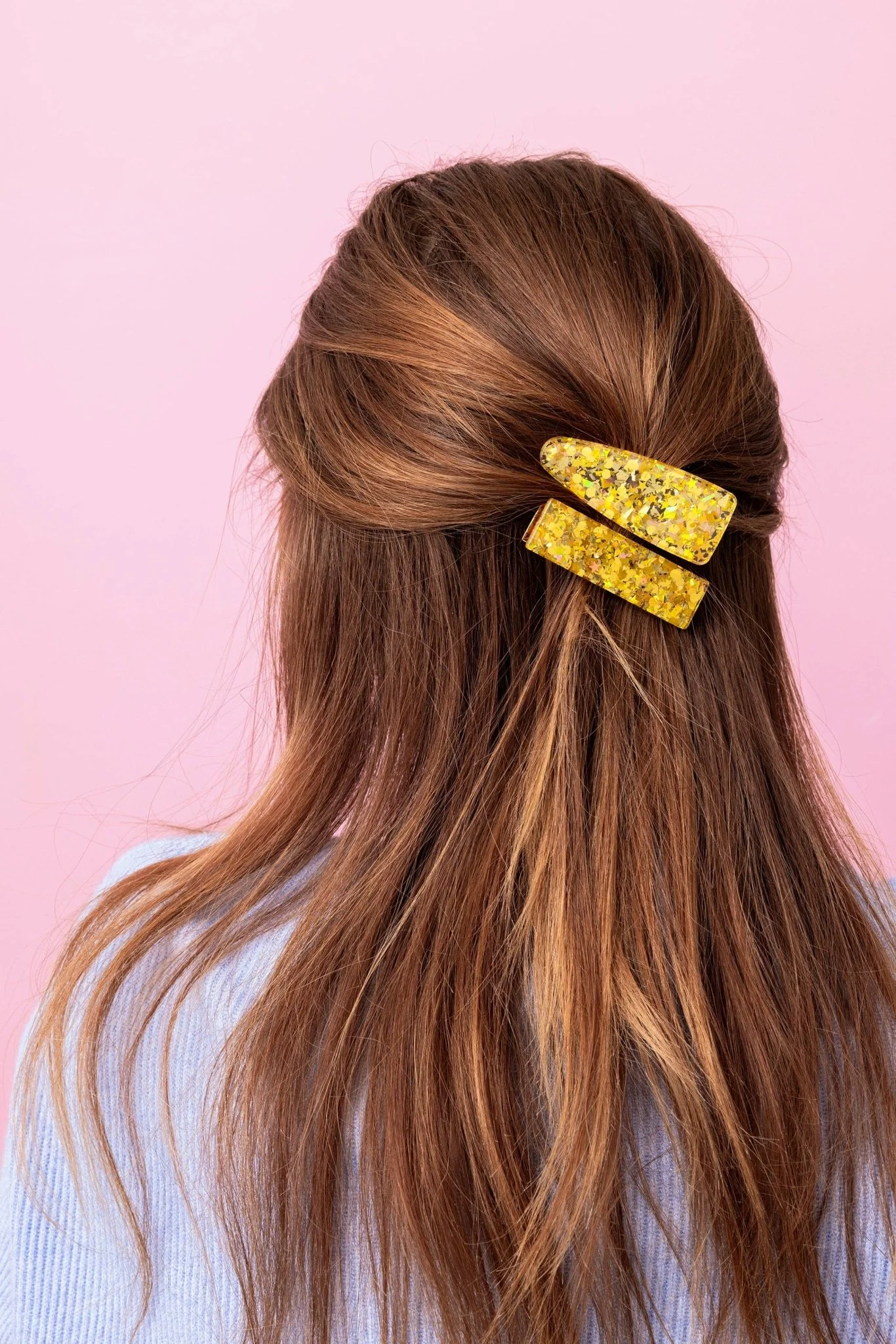 Medium Claw Hair Clip Set / Gold Confetti - Image 2