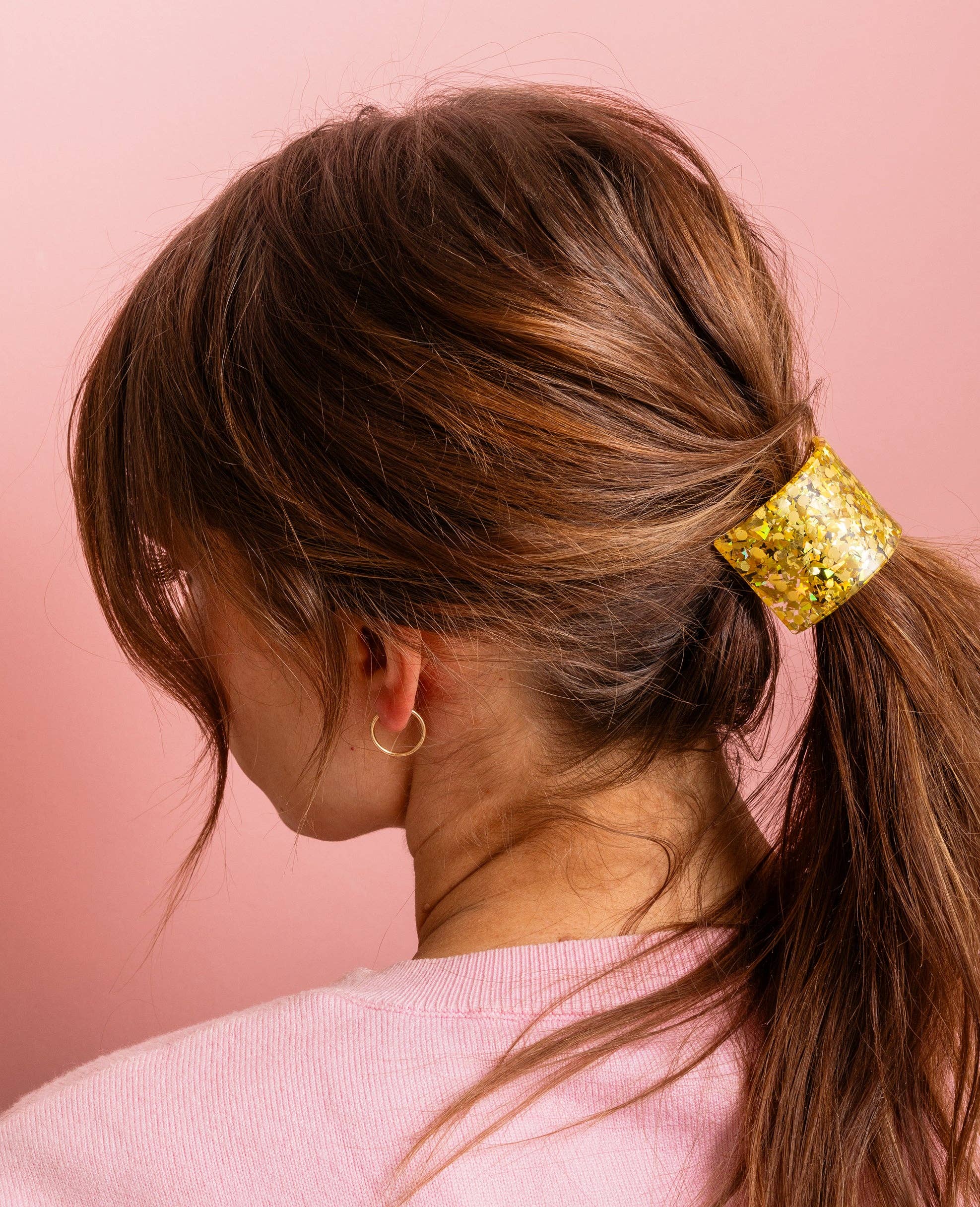 Hair Cuff Ponytail Holder / Gold Confetti - Image 2