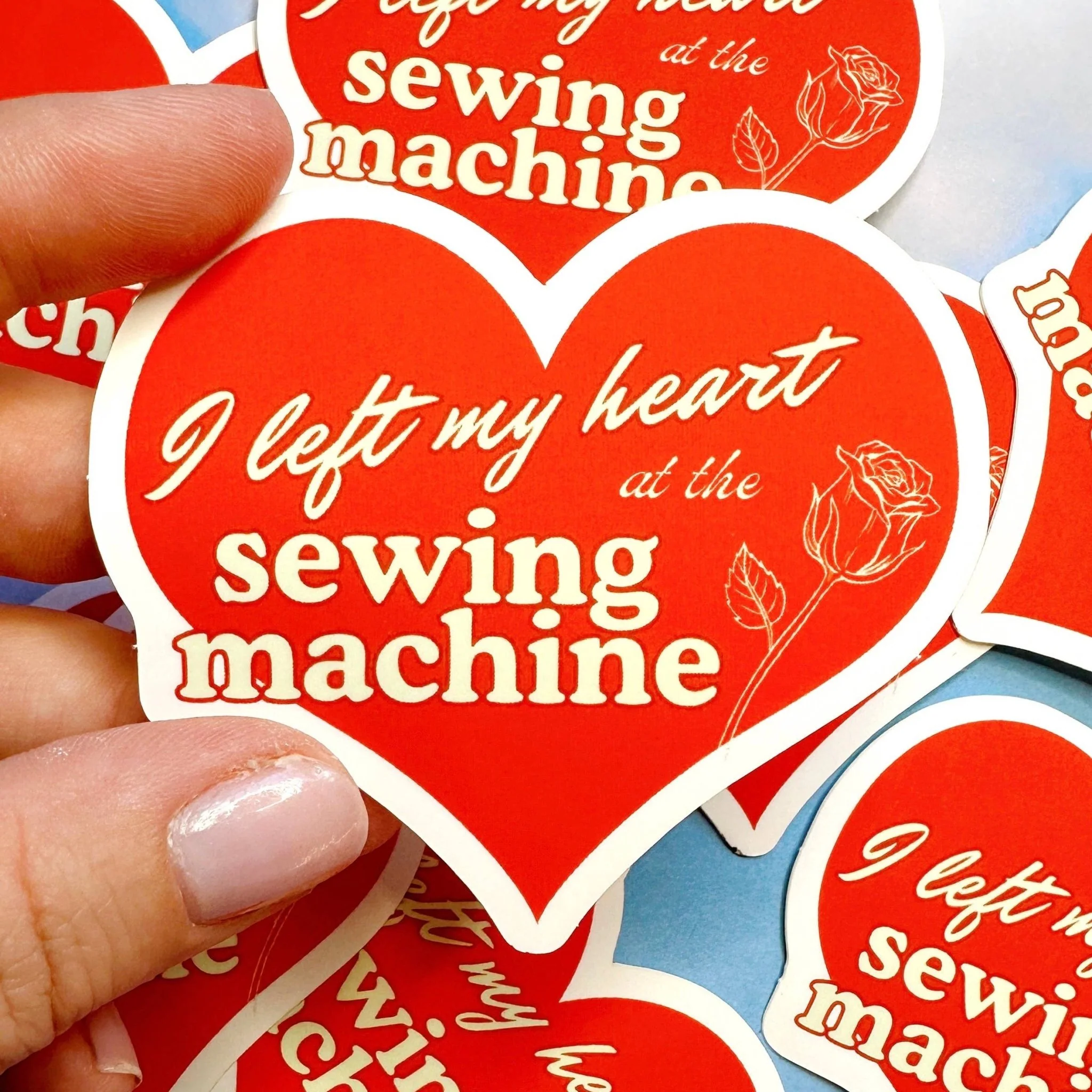 Left my heart at the sewing machine sticker