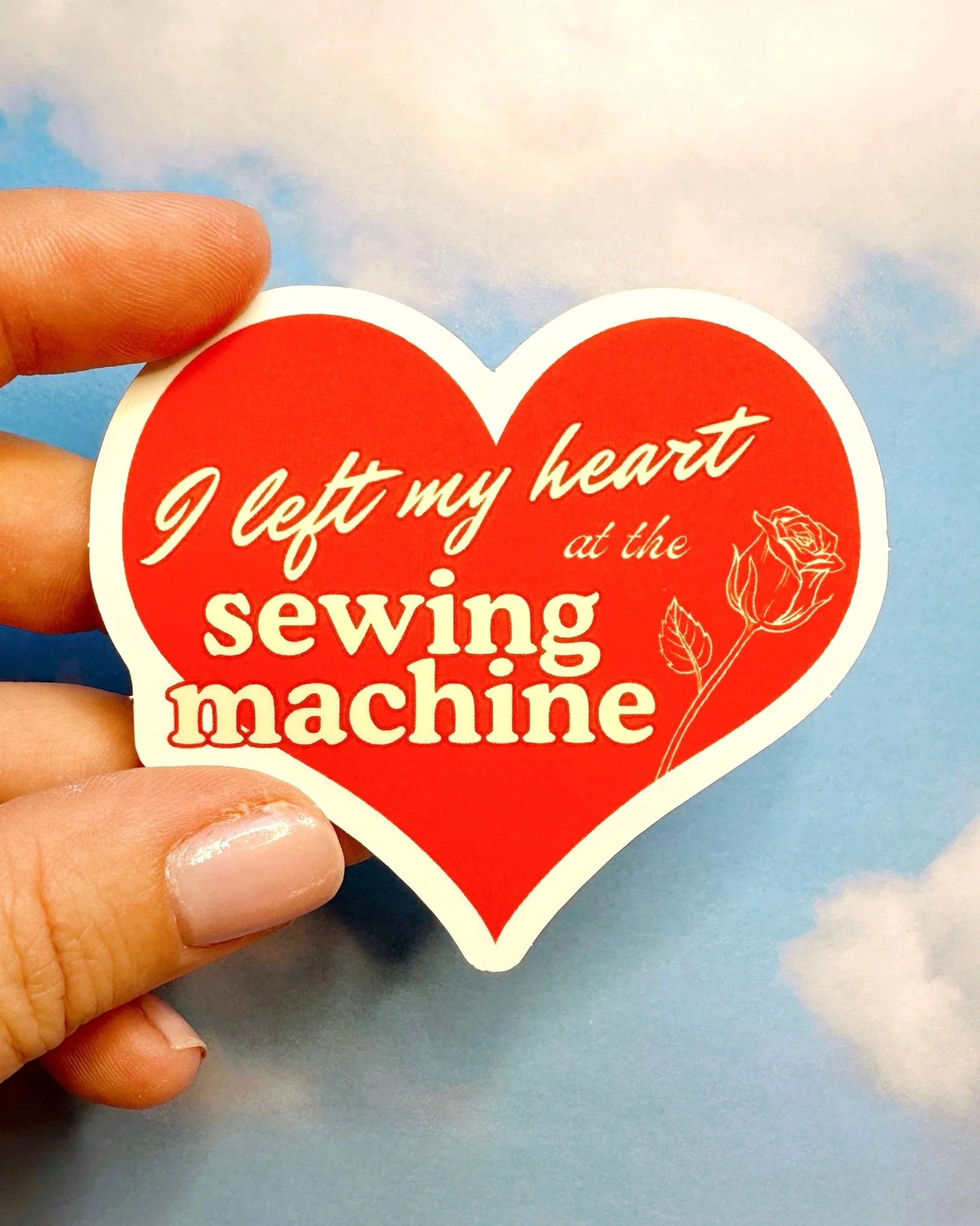 Left my heart at the sewing machine sticker - Image 2