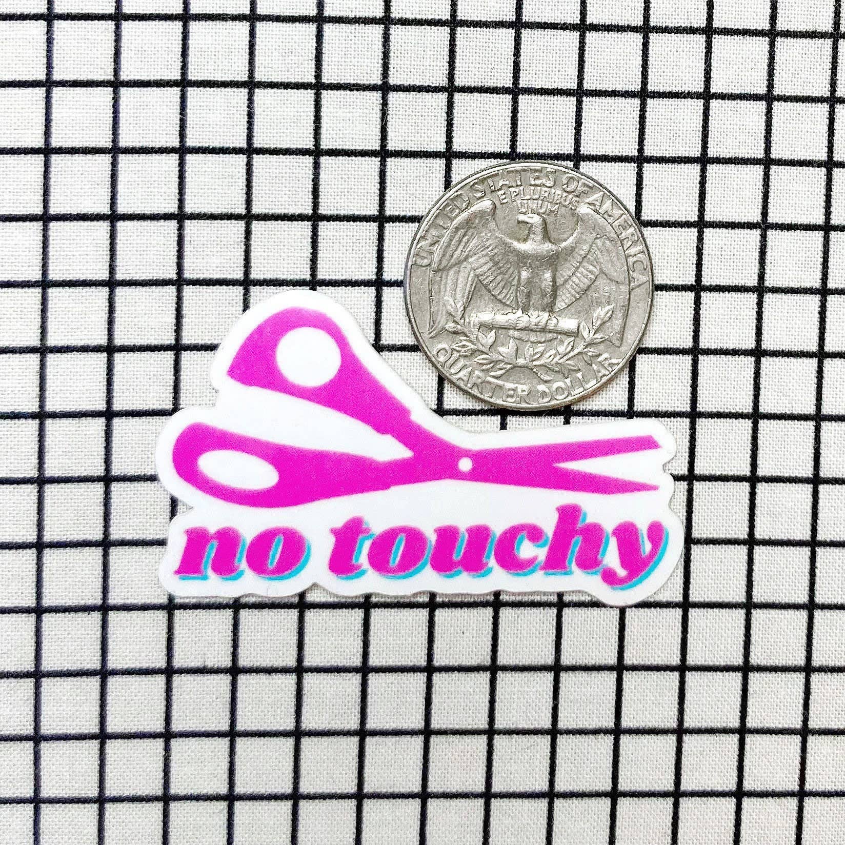 No Touchy! Sewing Scissor And Quilting Vinyl Sticker - Image 2