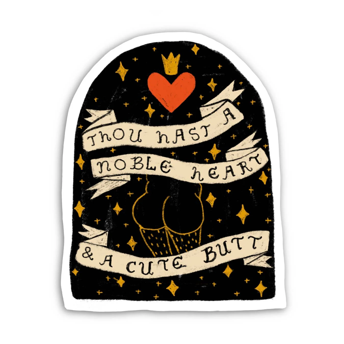 Noble Heart & Cute Butt Sticker - Image 2