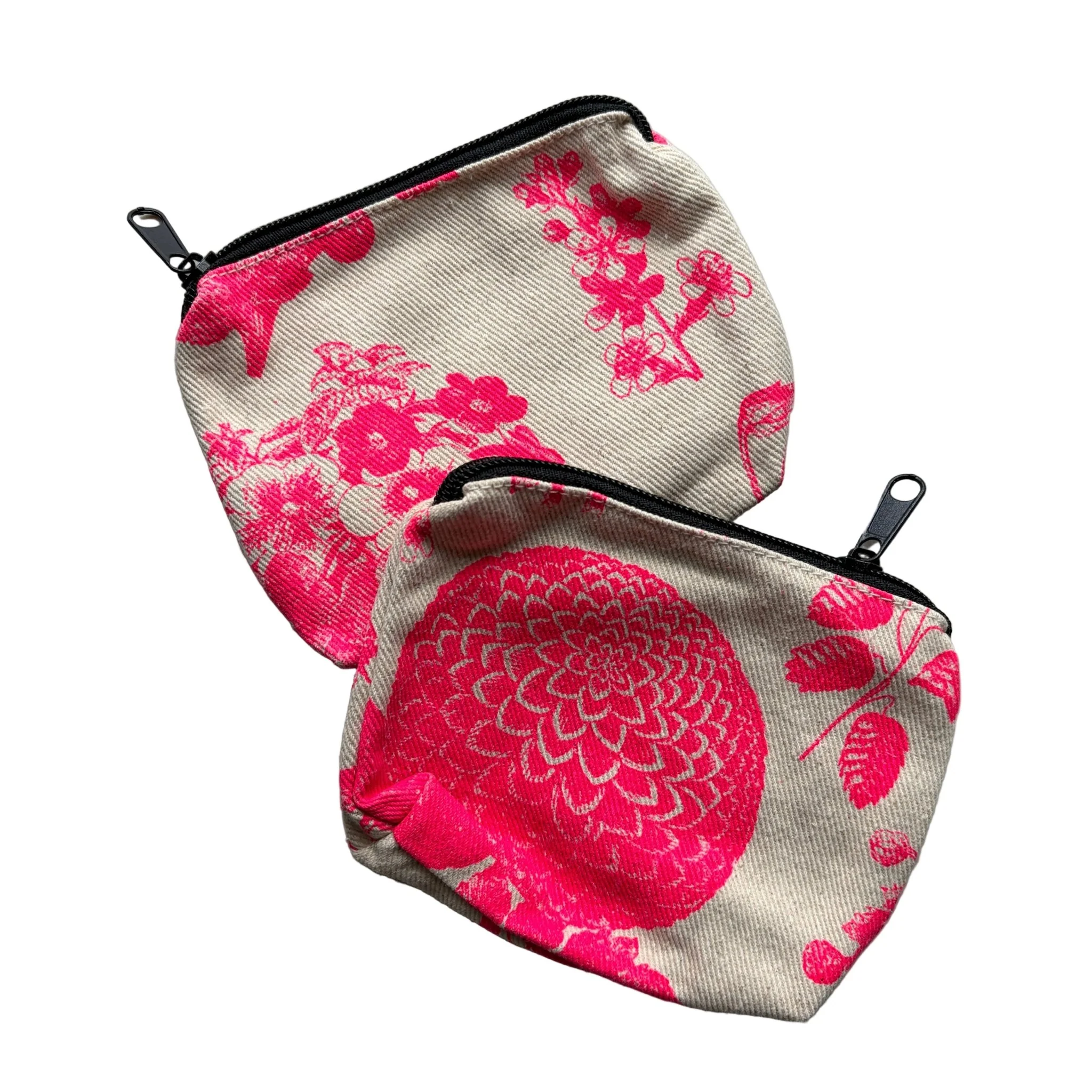 Pink Flower Zip Pouch