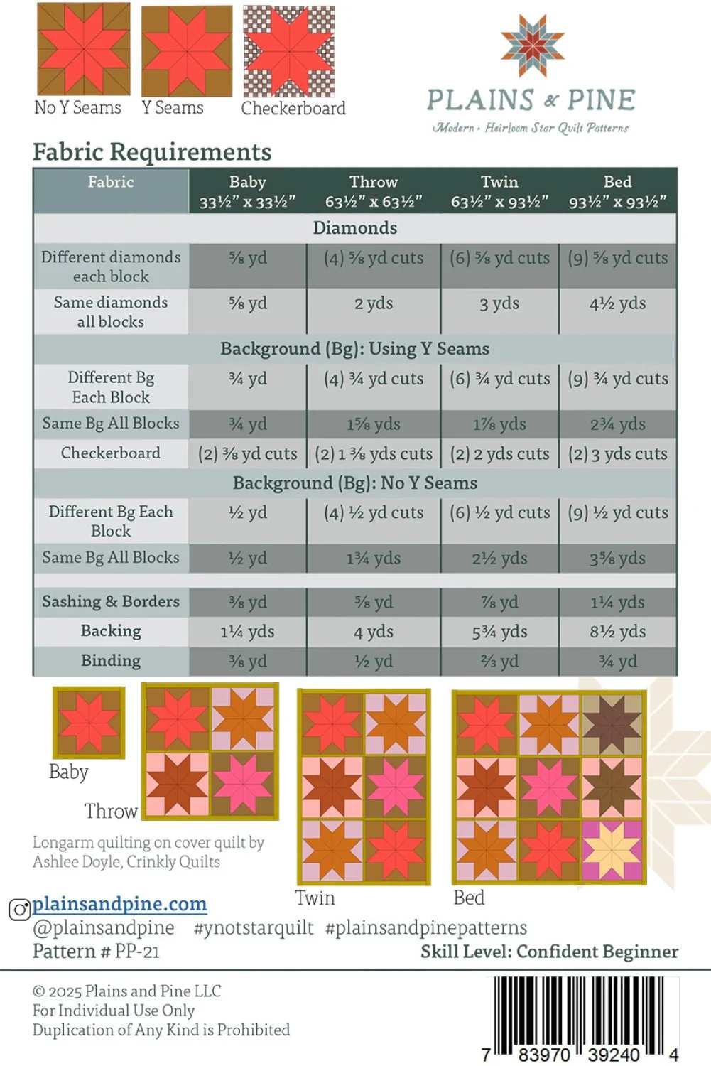 Plains and Pine / Y Not Star Quilt Pattern - Image 2