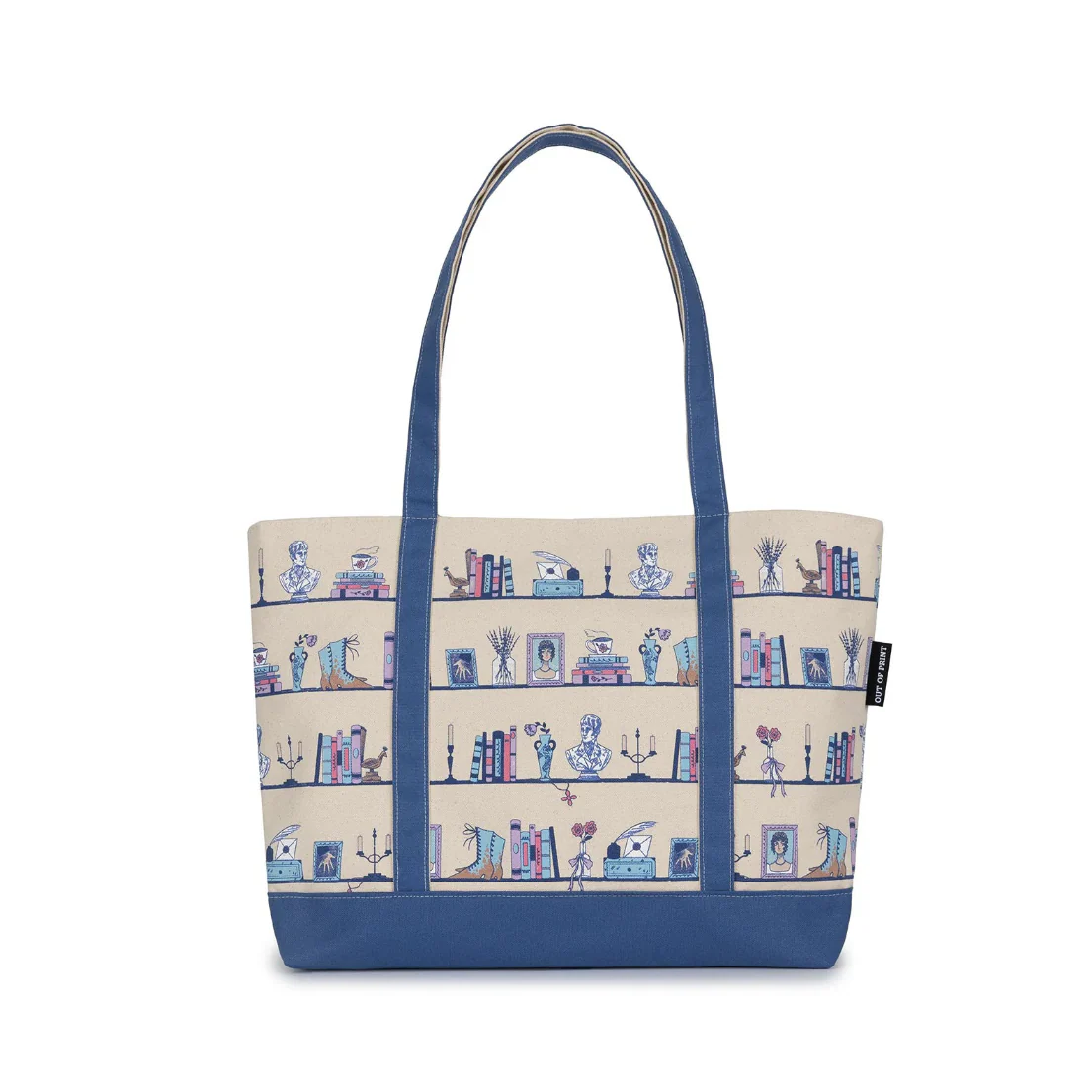 Pride and Prejudice Bookshelf Large Zippered Tote