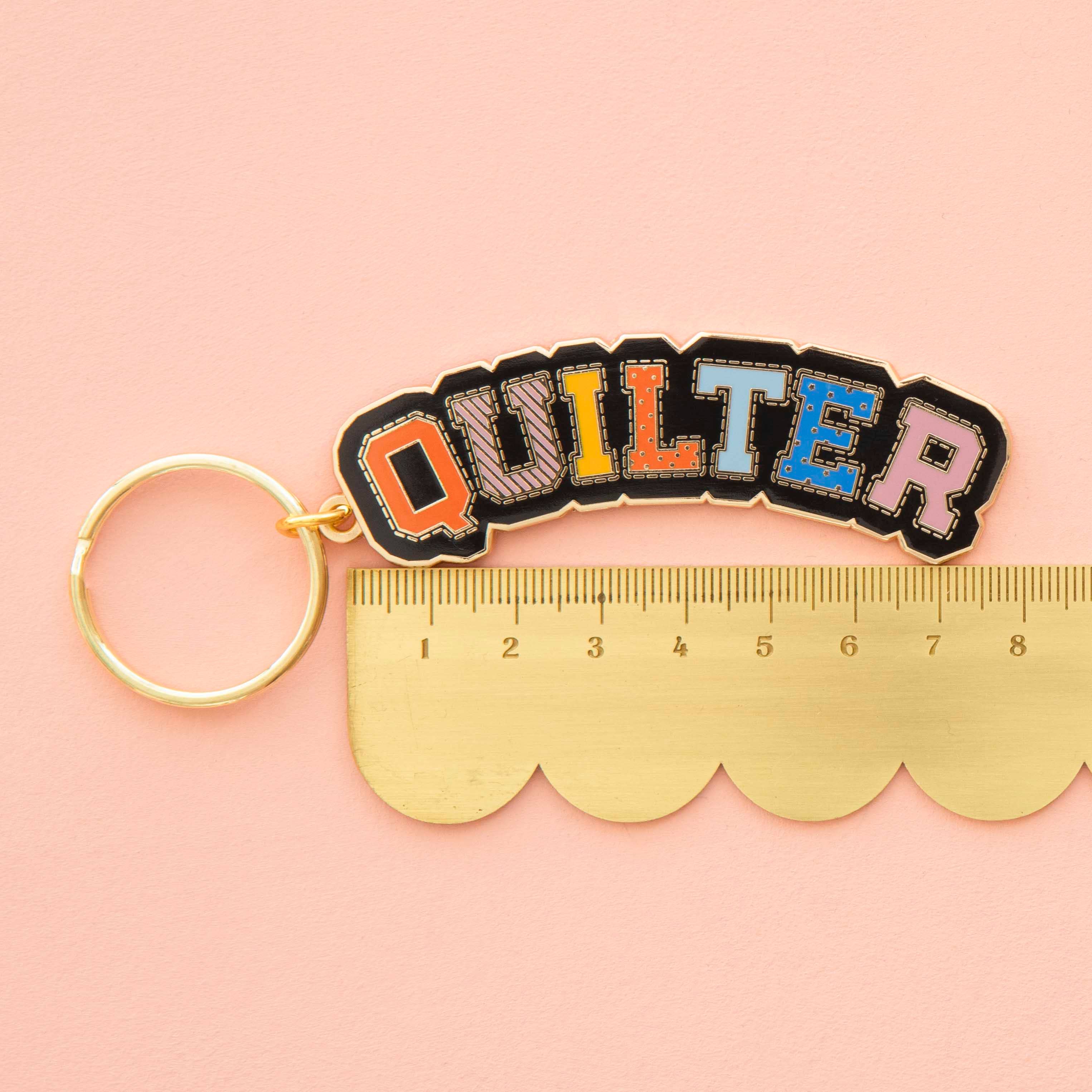 Quilter Enamel Keychain - Bag Charm - Image 3