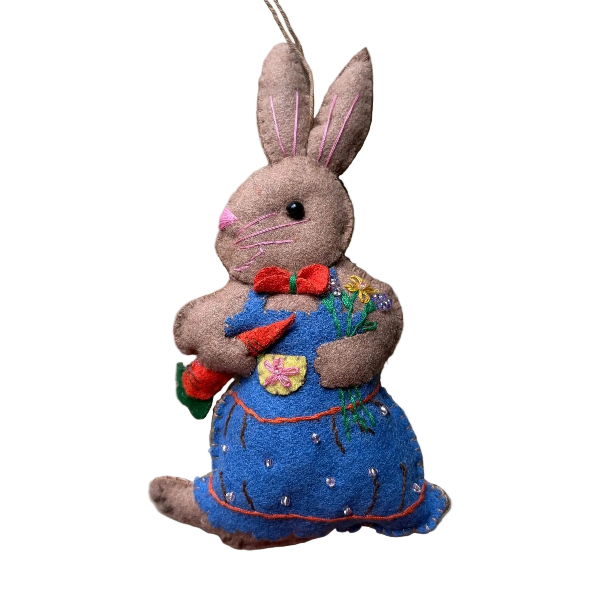 Rabbit with Blue Dress Ornament