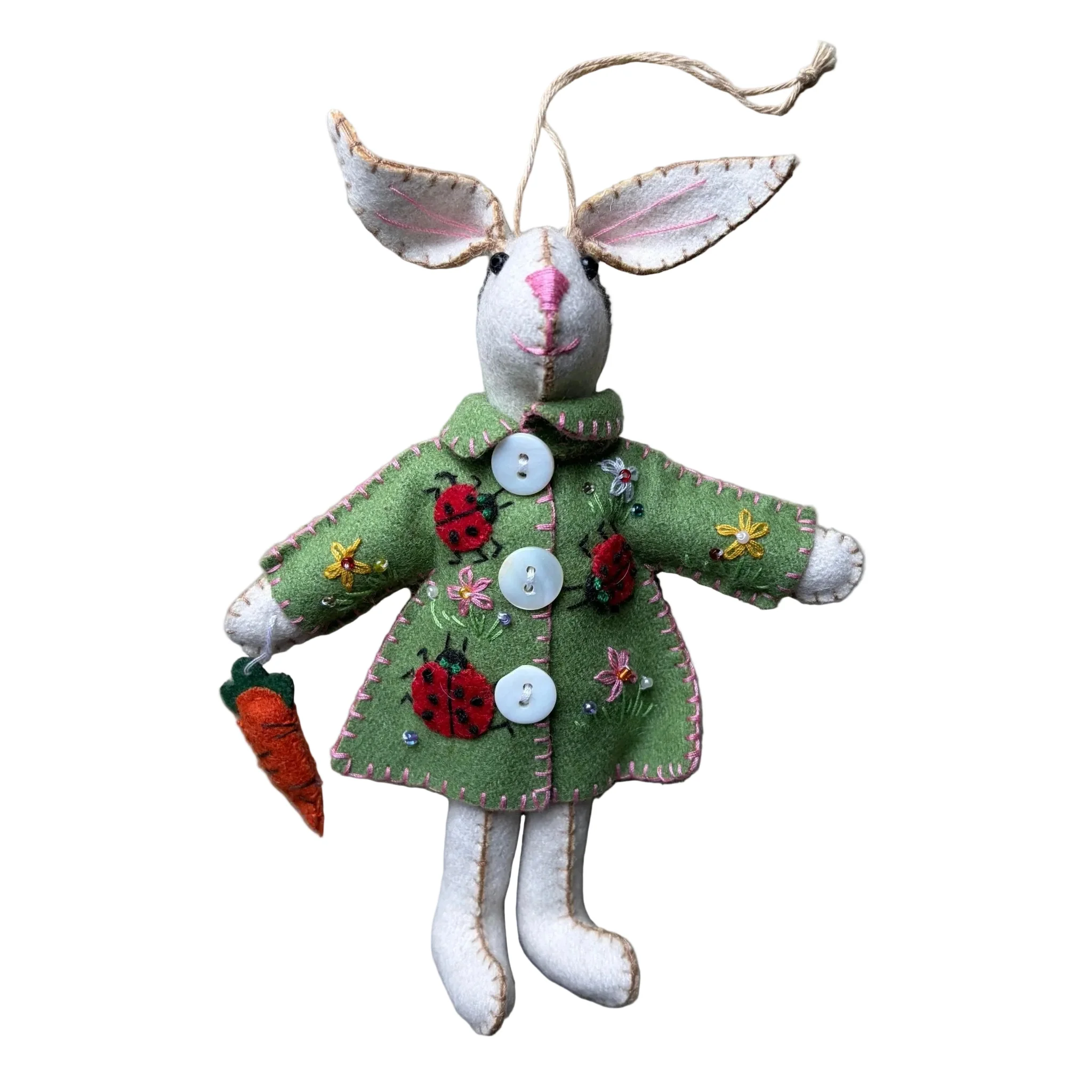 Rabbit with Green Dress Ornament