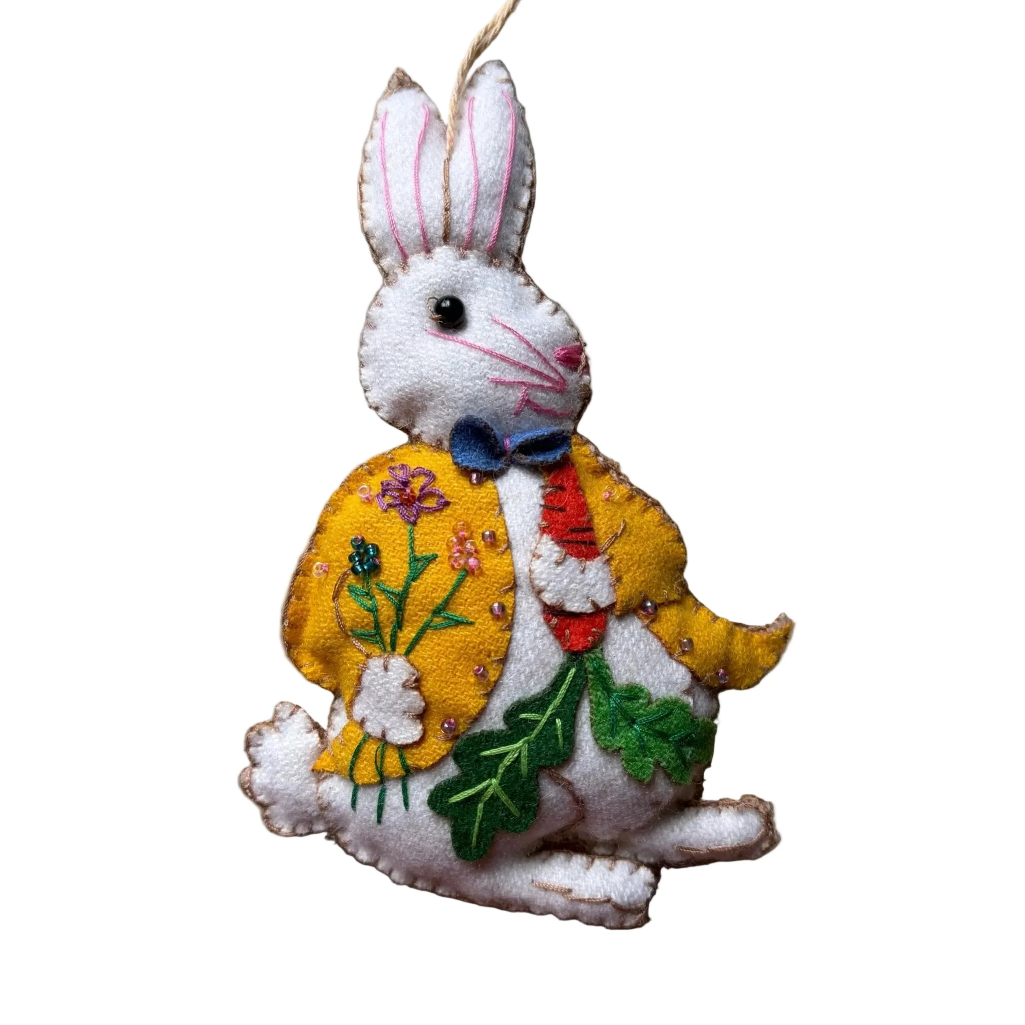 Rabbit with Yellow Jacket Ornament